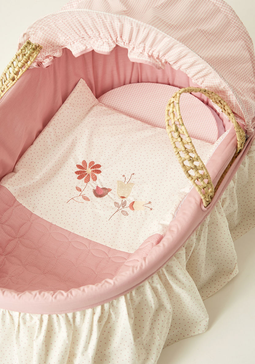 Cambrass Moses Basket with Frills and Canopy-Moses Baskets-image-6