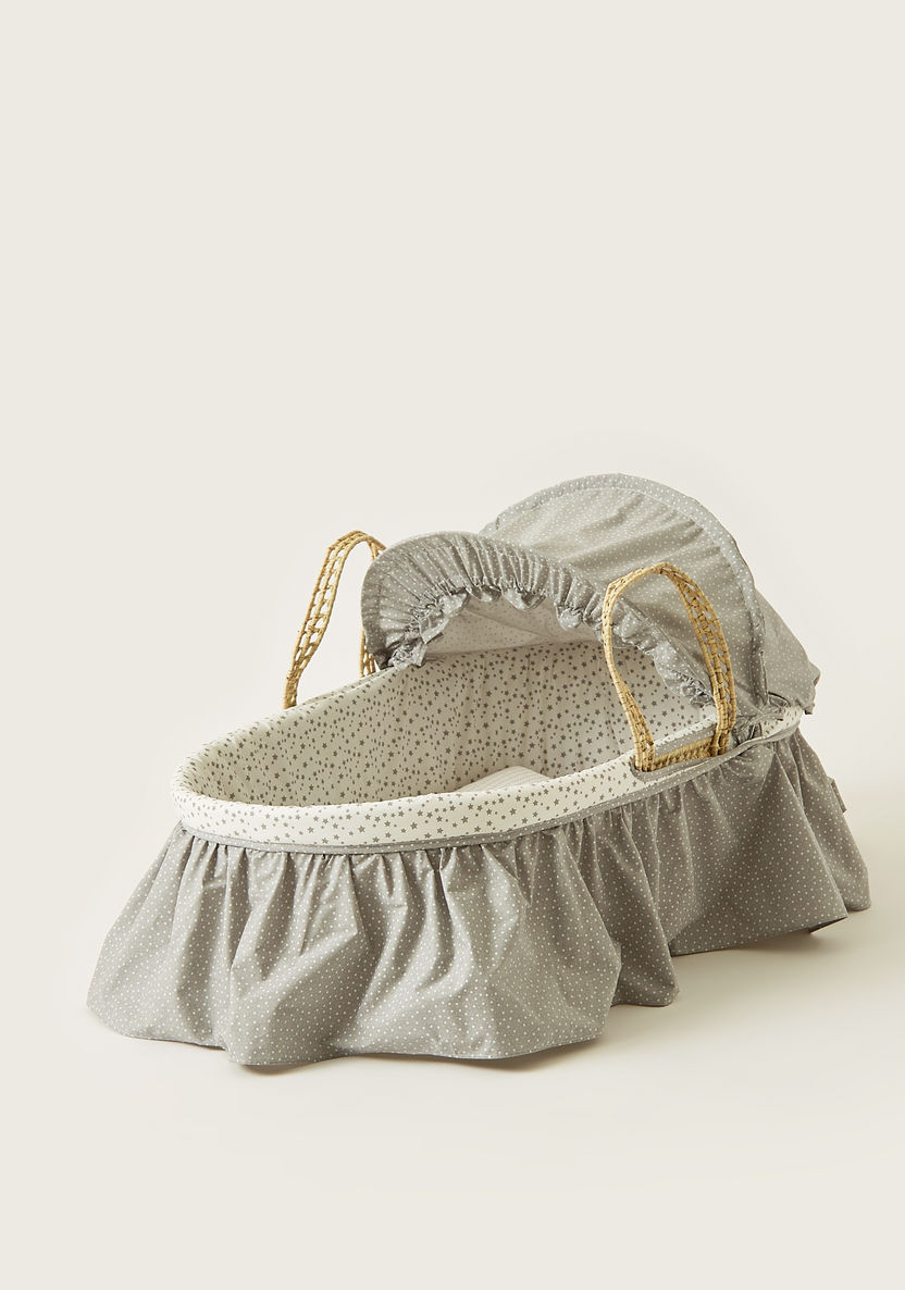 Cambrass Moses Basket With Frills and Canopy - Grey-Moses Baskets-image-2
