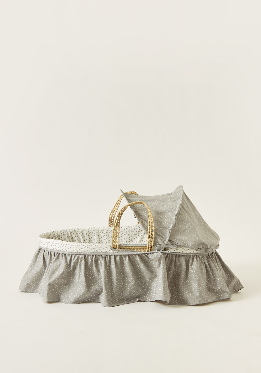 Cambrass Moses Basket With Frills and Canopy - Grey-Moses Baskets-image-3