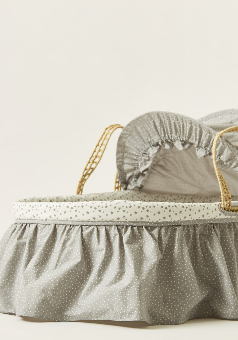 Cambrass Moses Basket With Frills and Canopy - Grey-Moses Baskets-image-5