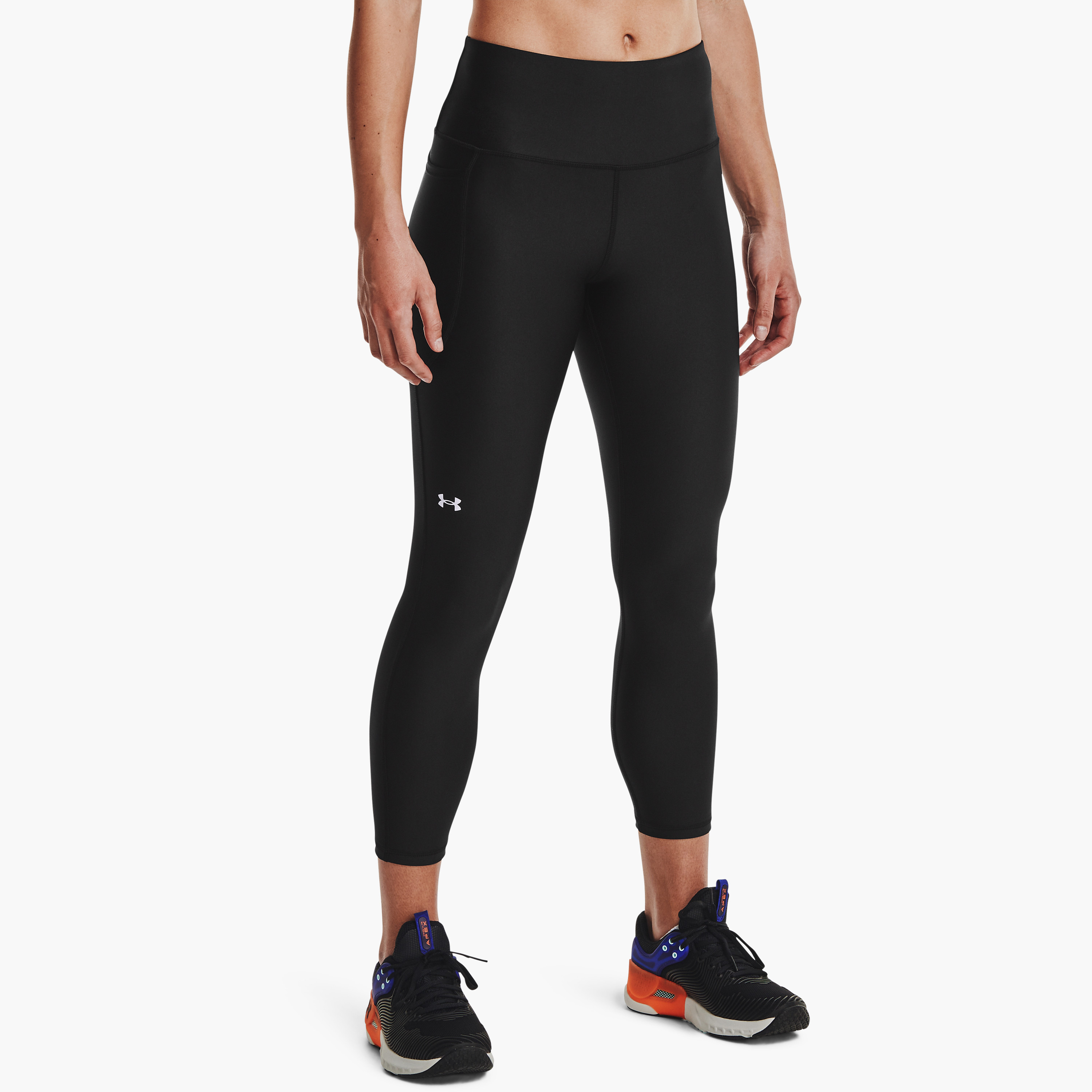 بنطلون ضيق بخصر مرتفع سادة بطول الكاحل من اندر ارمر | 1365335-women-clothing-bottoms-leggings-image-1
