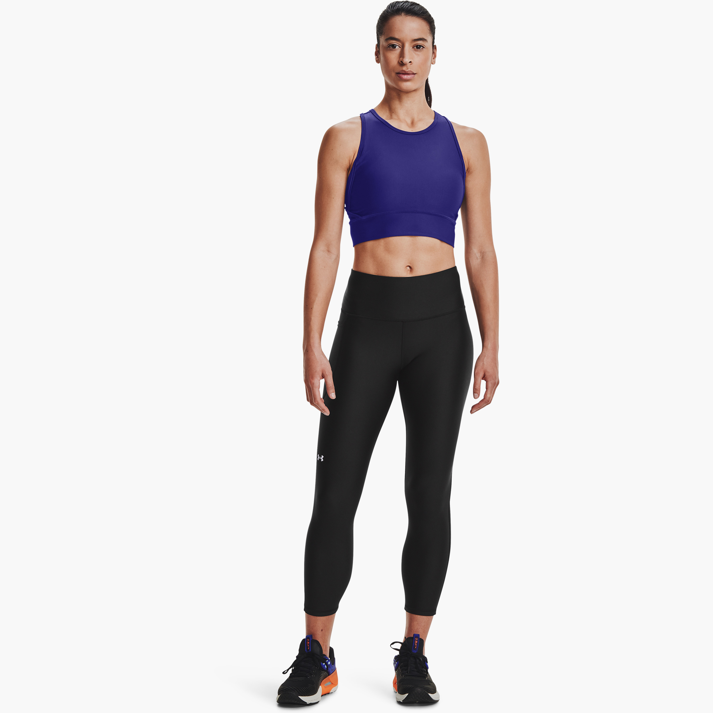 بنطلون ضيق بخصر مرتفع سادة بطول الكاحل من اندر ارمر | 1365335-women-clothing-bottoms-leggings-image-2