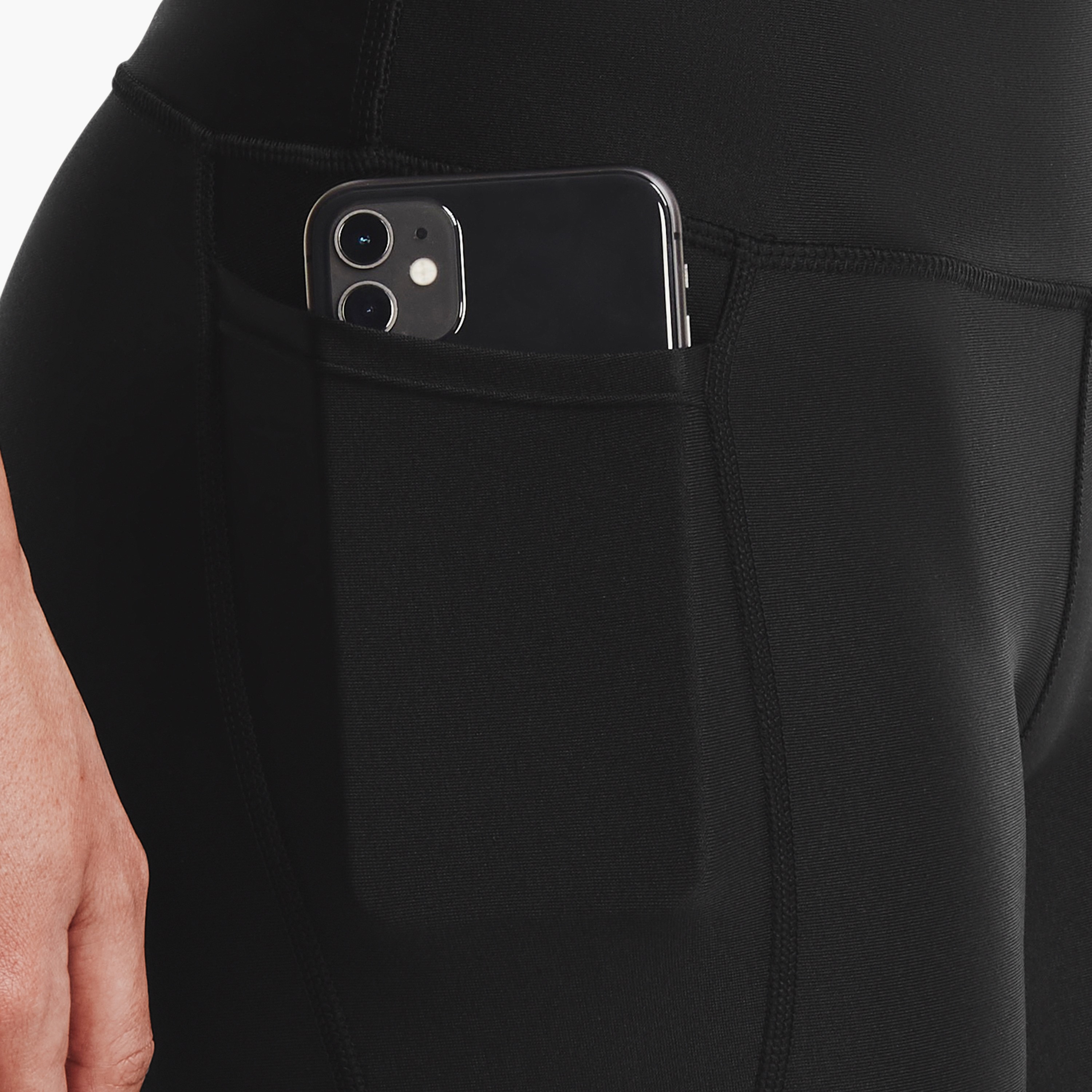 بنطلون ضيق بخصر مرتفع سادة بطول الكاحل من اندر ارمر | 1365335-women-clothing-bottoms-leggings-image-3