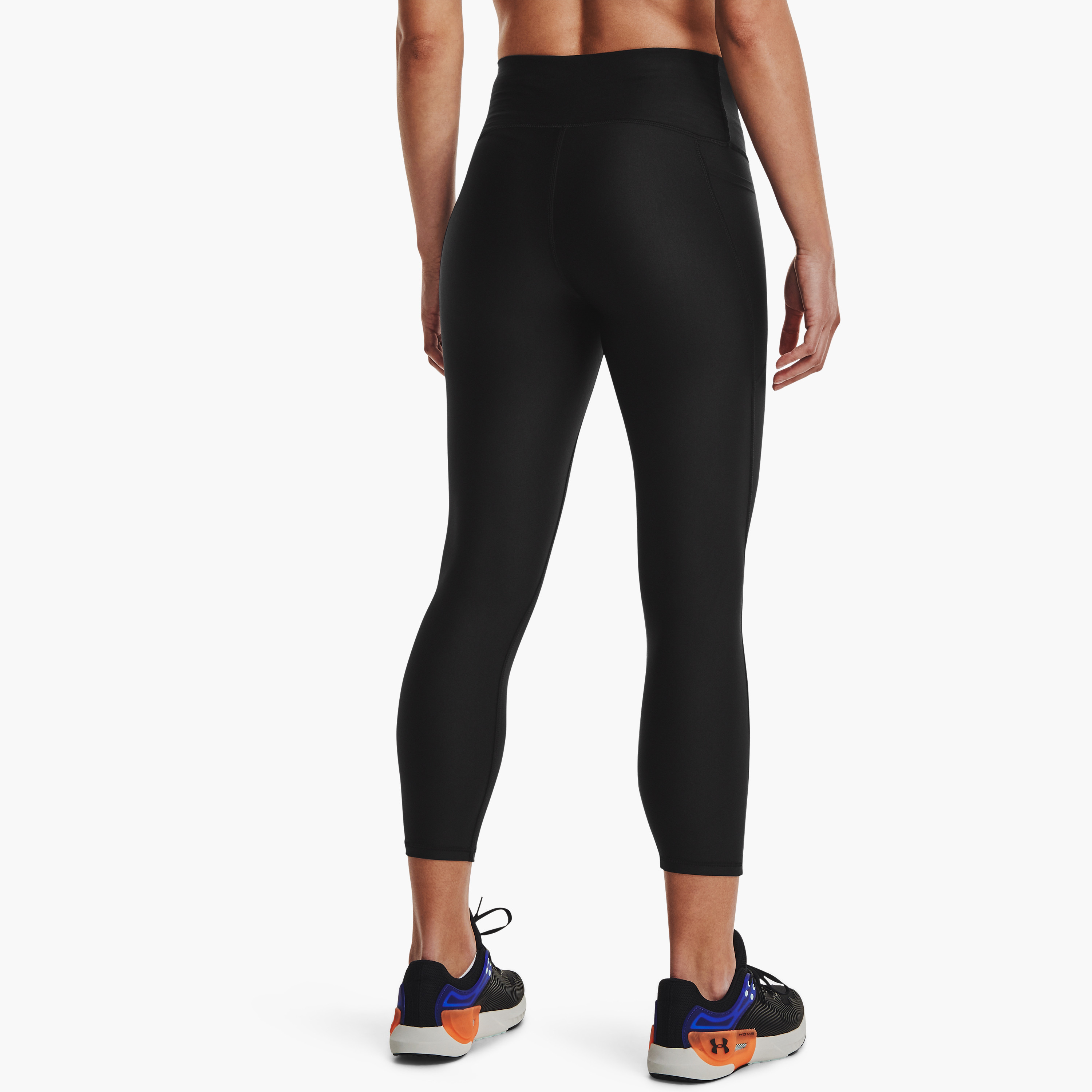 بنطلون ضيق بخصر مرتفع سادة بطول الكاحل من اندر ارمر | 1365335-women-clothing-bottoms-leggings-image-4
