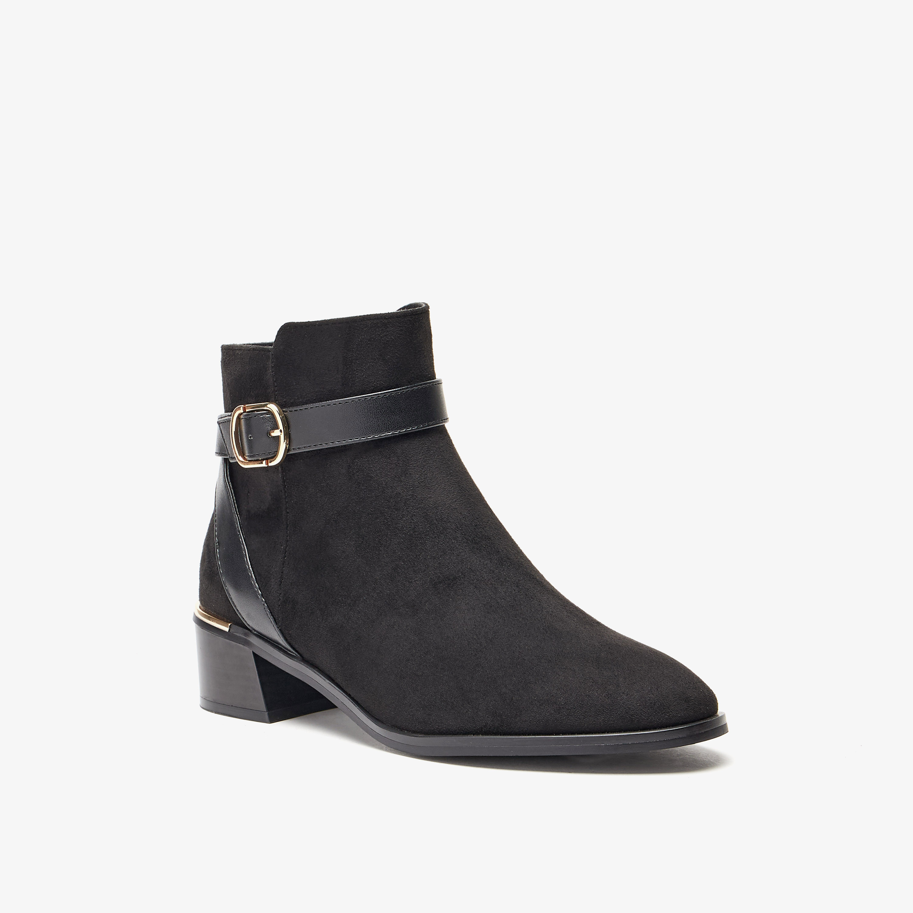 Celeste Women's Solid Slip On Ankle Boots with Zip Closure-women-shoes-boots-image-1