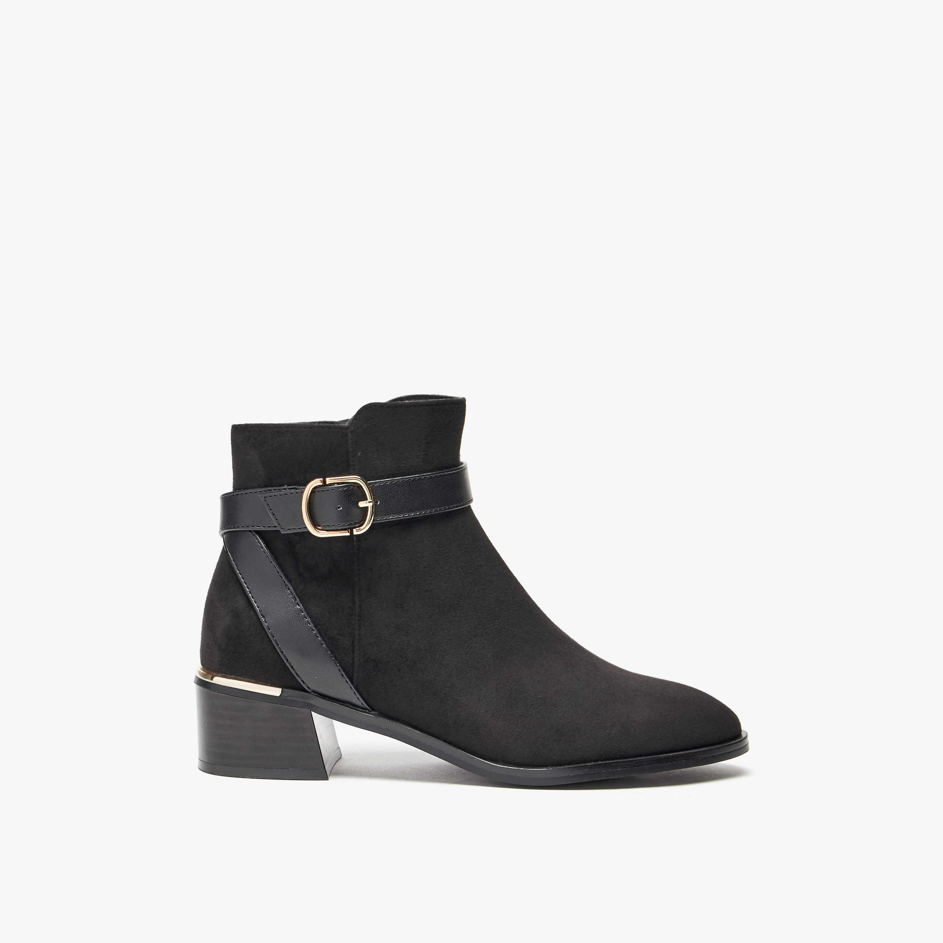 Celeste Women's Solid Slip On Ankle Boots with Zip Closure-women-shoes-boots-image-3