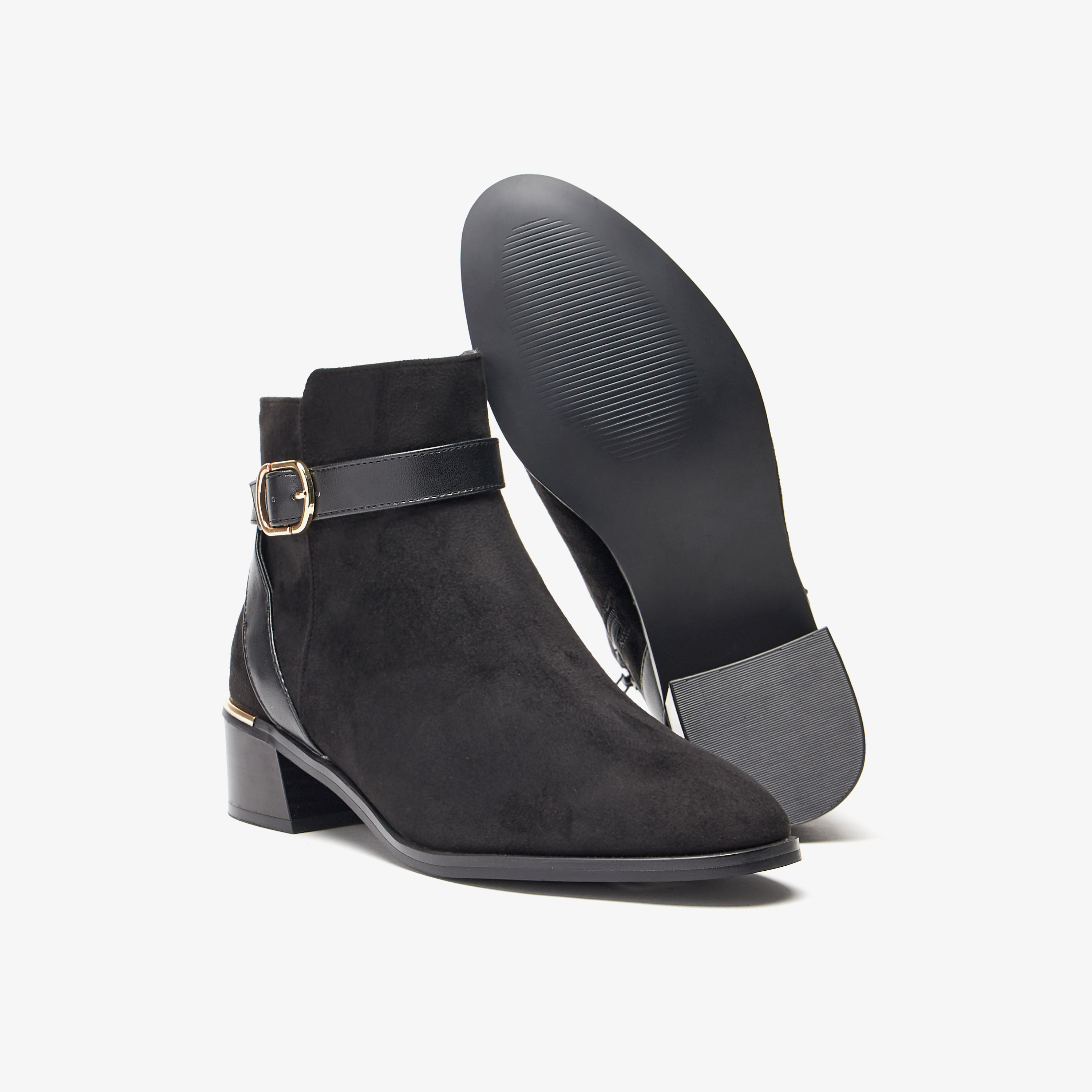 Celeste Women's Solid Slip On Ankle Boots with Zip Closure-women-shoes-boots-image-4