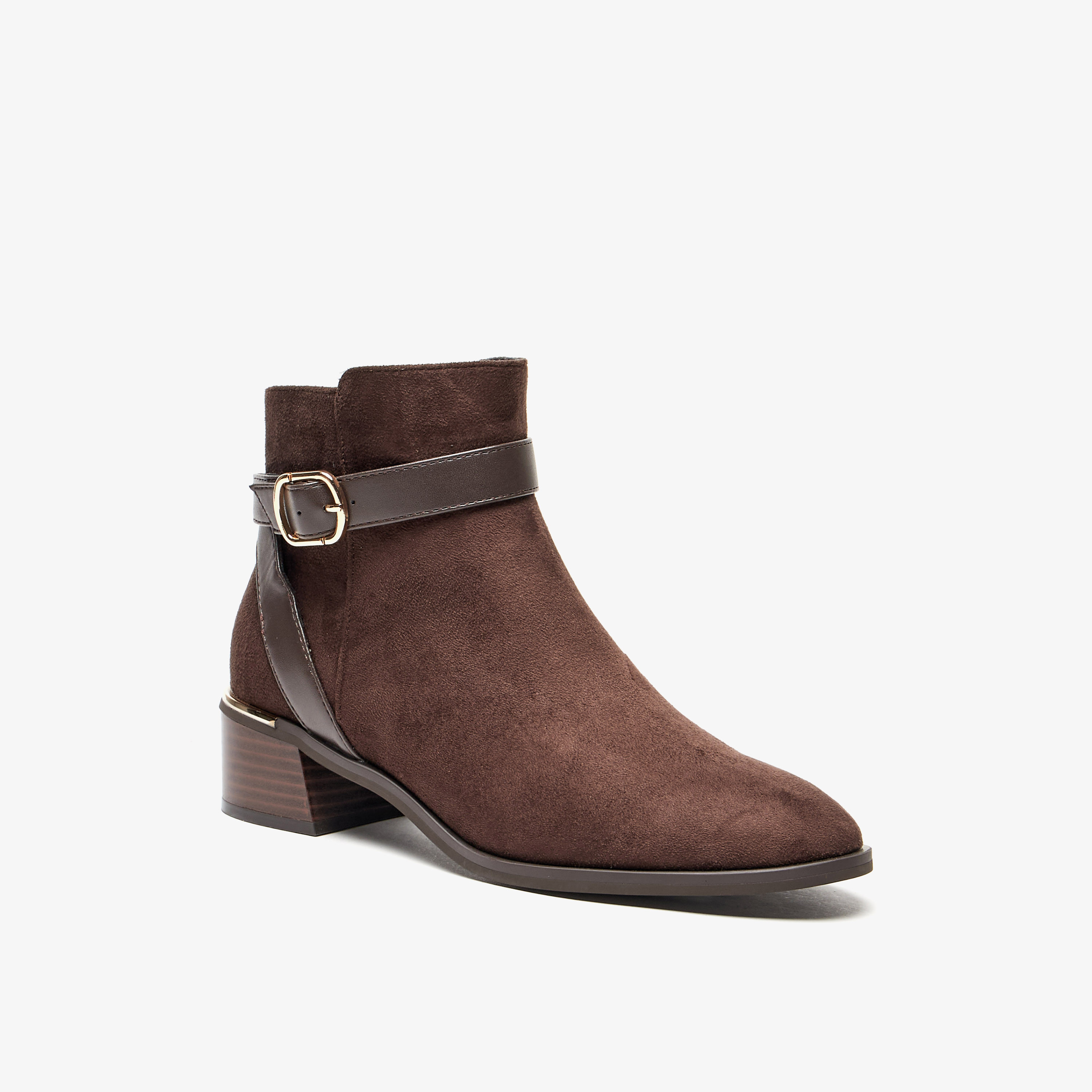 Celeste Women's Solid Slip On Ankle Boots with Zip Closure-women-shoes-boots-image-7