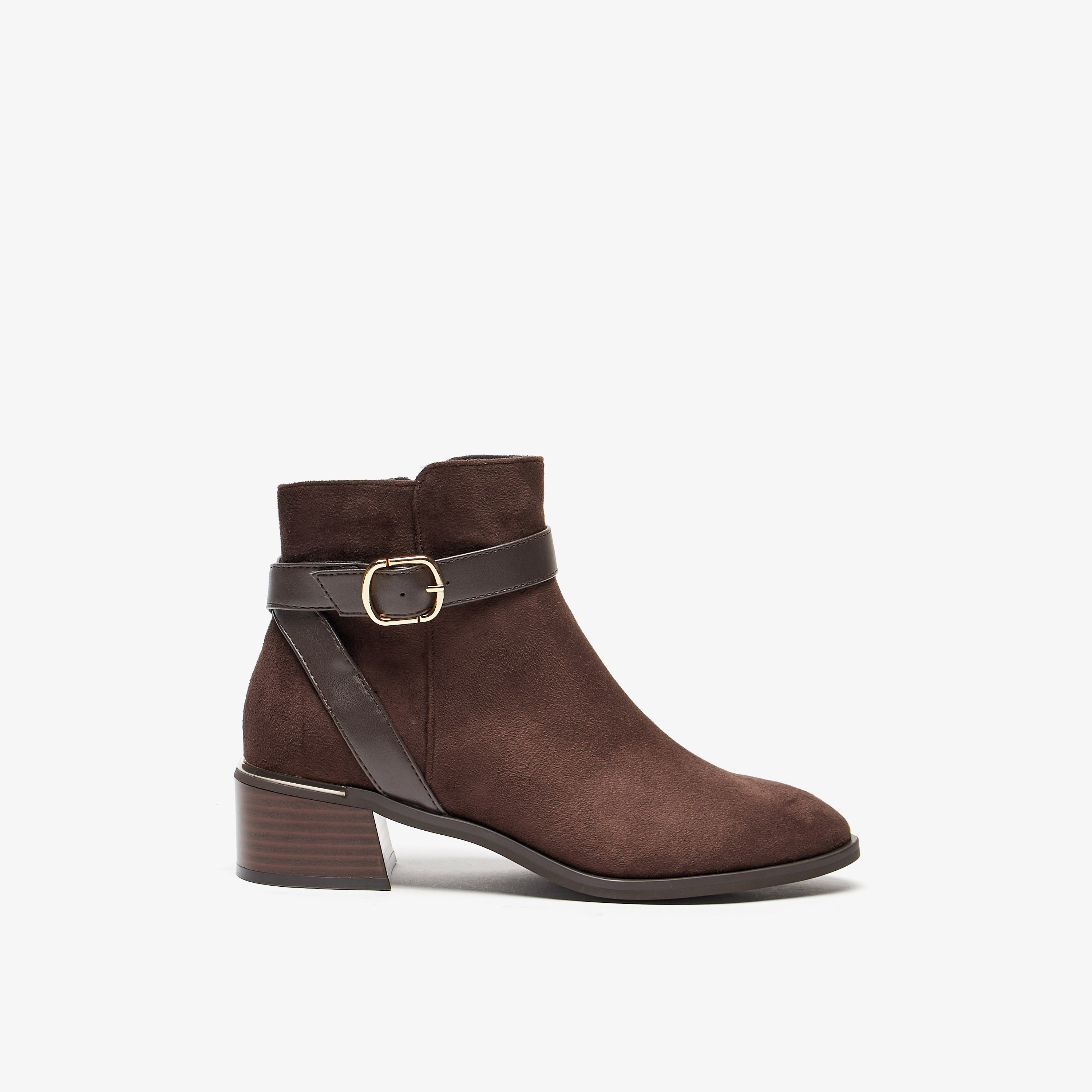 Celeste Women's Solid Slip On Ankle Boots with Zip Closure-women-shoes-boots-image-2