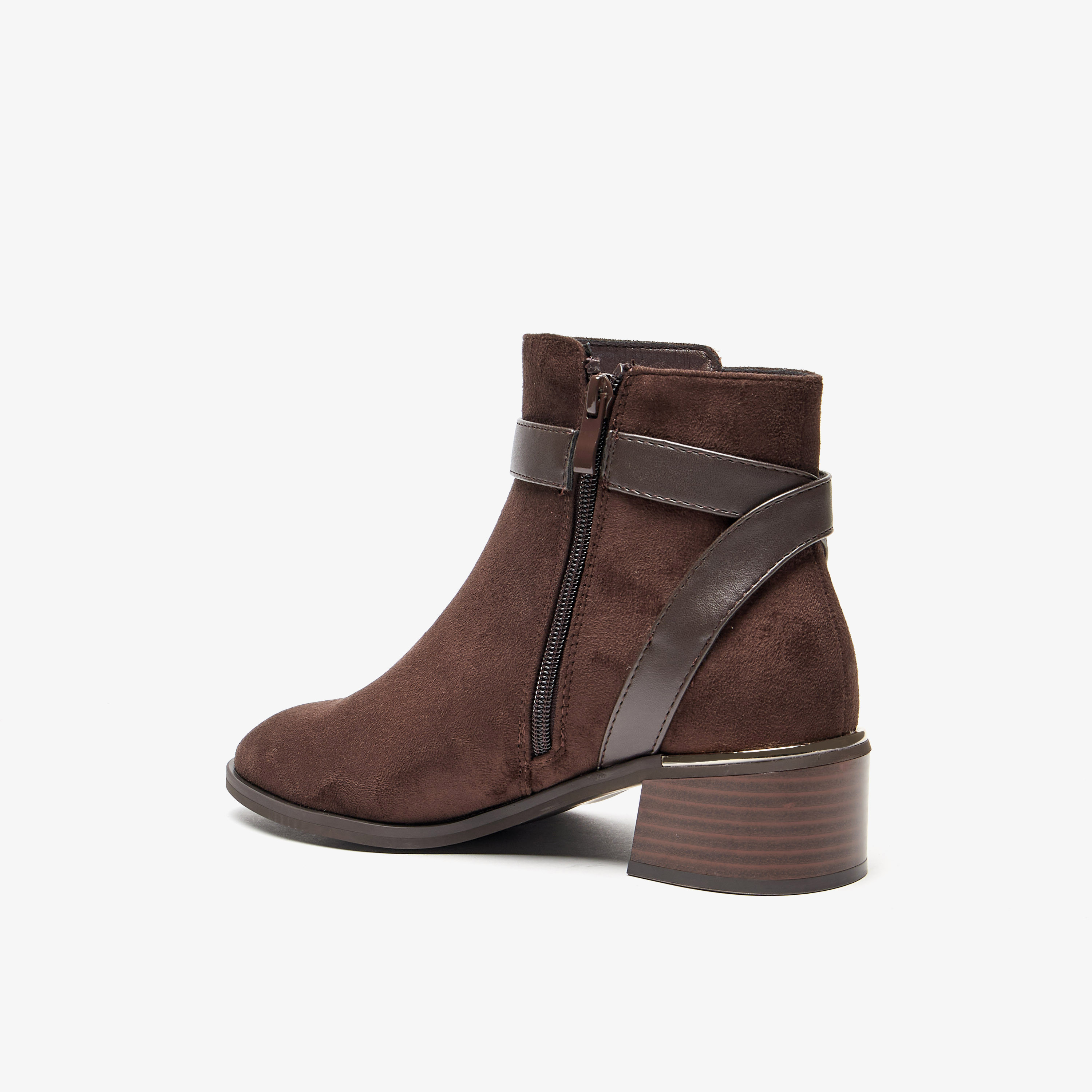 Celeste Women's Solid Slip On Ankle Boots with Zip Closure-women-shoes-boots-image-9
