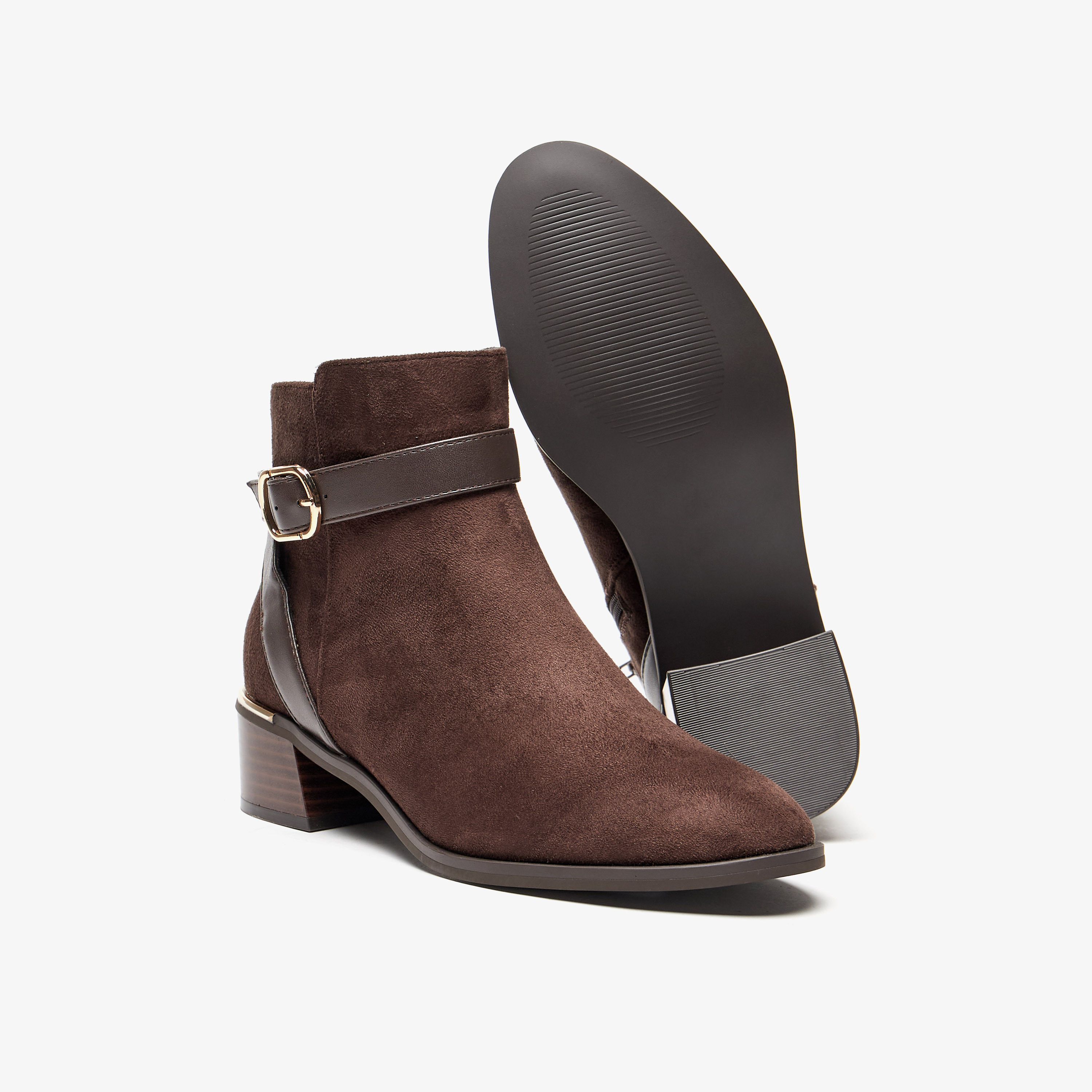 Celeste Women's Solid Slip On Ankle Boots with Zip Closure-women-shoes-boots-image-10