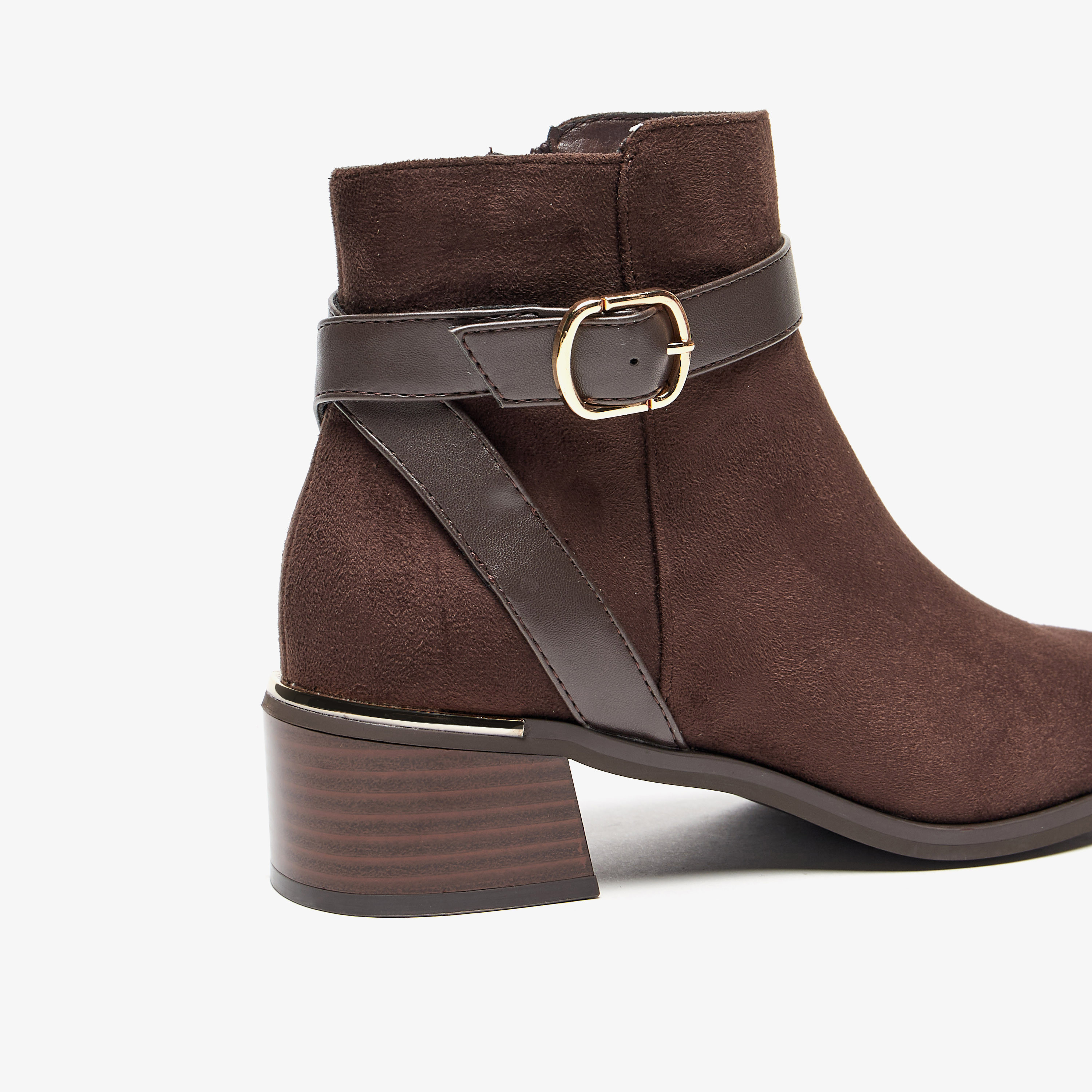 Celeste Women's Solid Slip On Ankle Boots with Zip Closure-women-shoes-boots-image-5