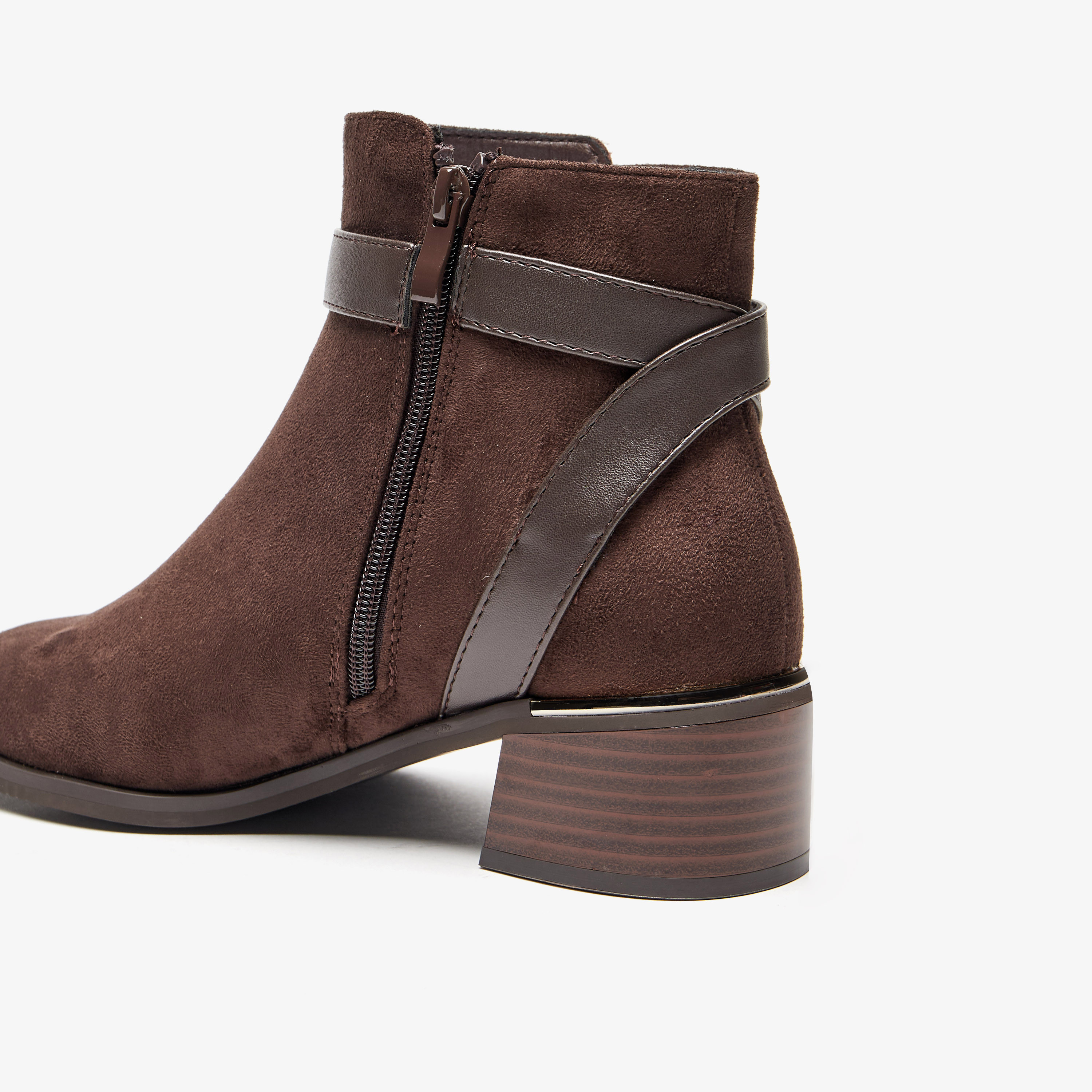 Celeste Women's Solid Slip On Ankle Boots with Zip Closure-women-shoes-boots-image-6