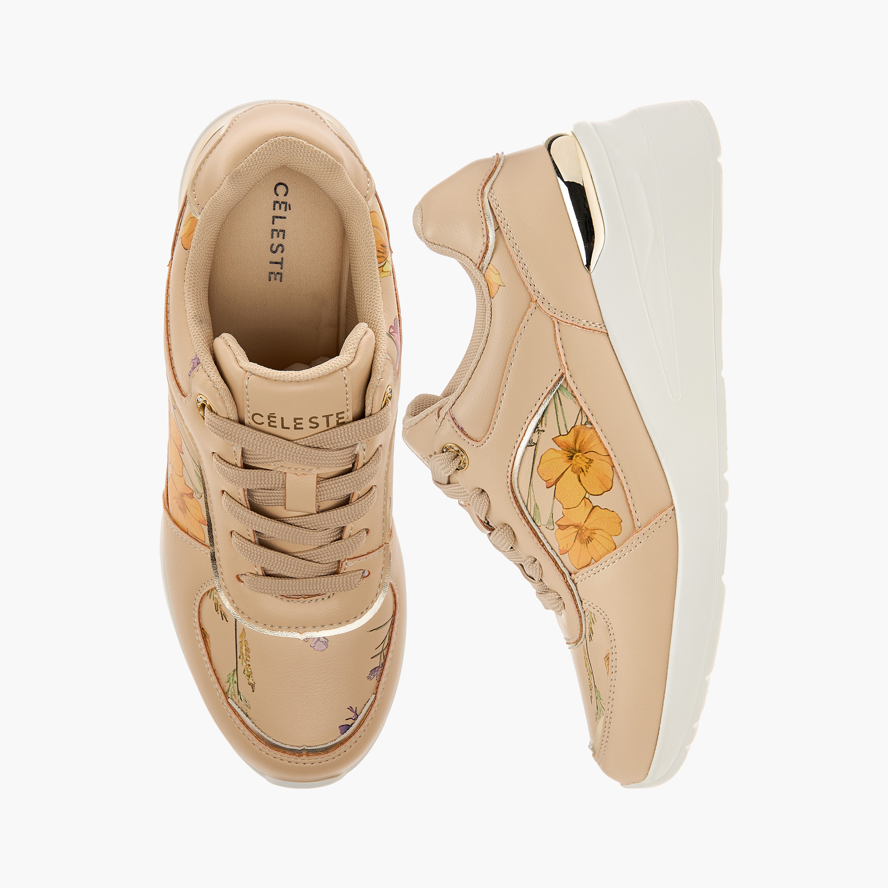 Celeste Women's Floral Print Sneakers with Wedge Heels and Lace-Up Closure-women-shoes-sneakers-image-1