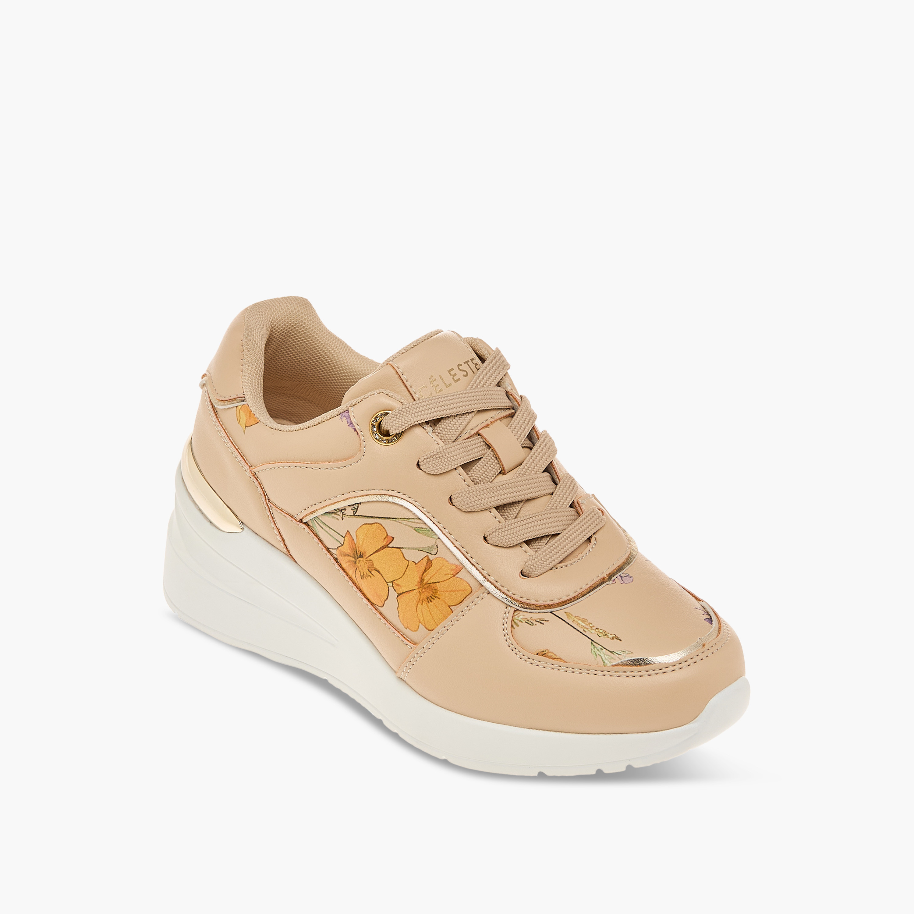 Celeste Women's Floral Print Sneakers with Wedge Heels and Lace-Up Closure-women-shoes-sneakers-image-2