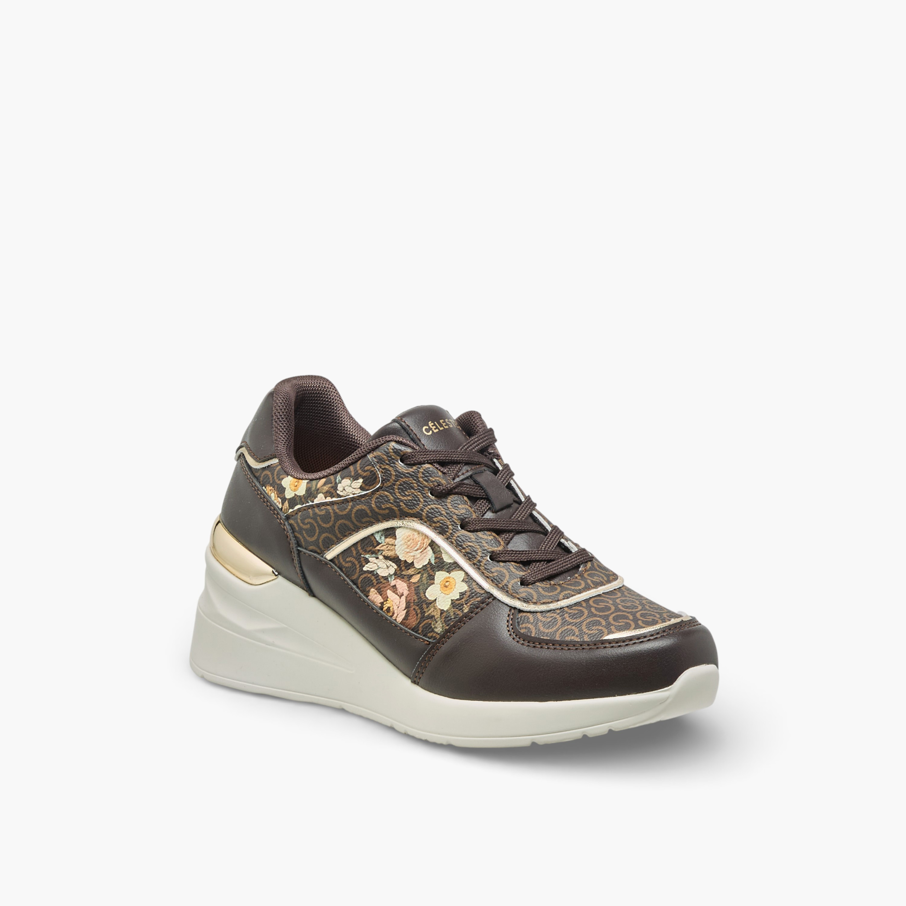 Celeste Women Floral Monogram Print Ankle Sneakers-women-shoes-sneakers-image-2