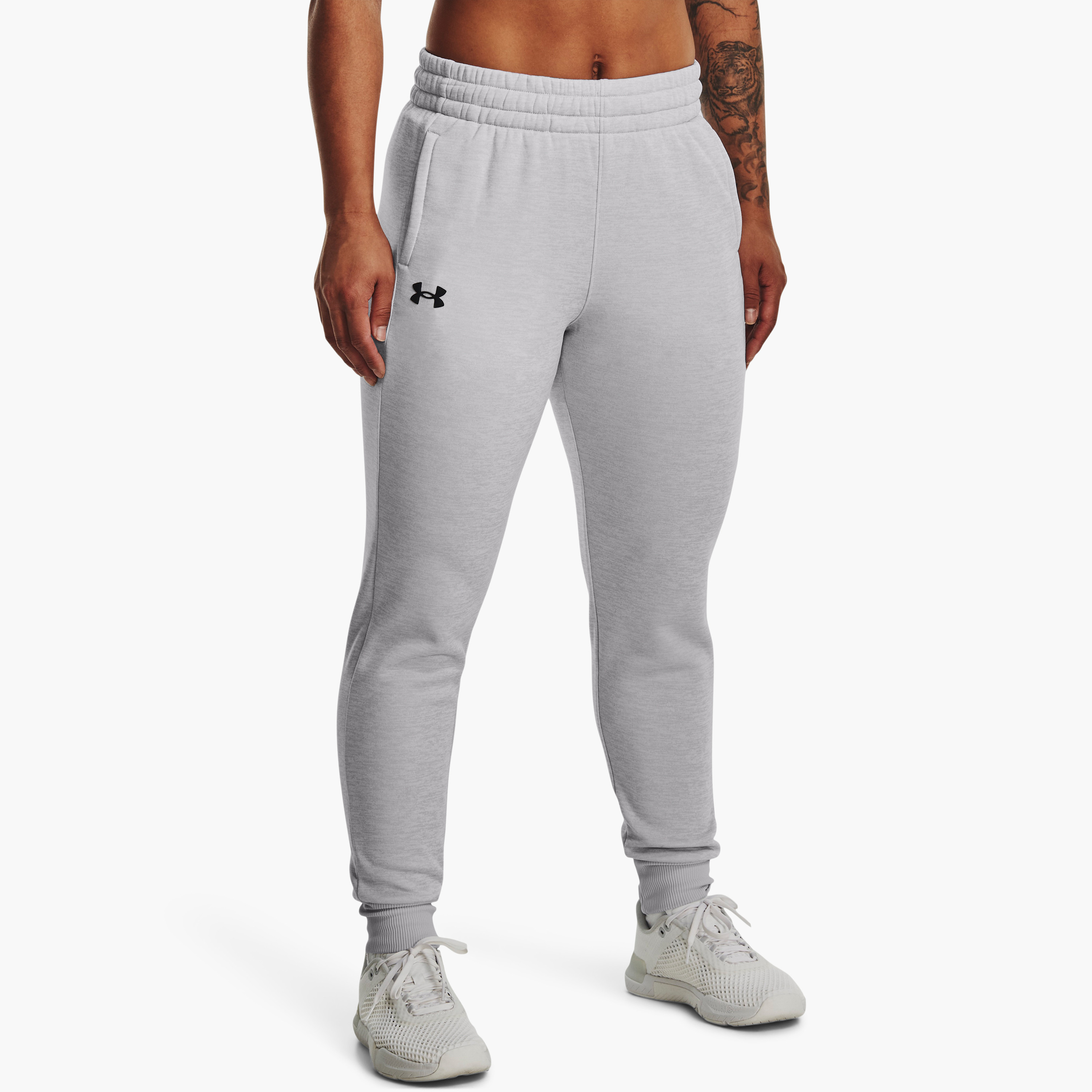بنطلون رياضي سادة متوسط الارتفاع من الصوف من اندر ارمور | 1373054-women-clothing-bottoms-joggers-image-5