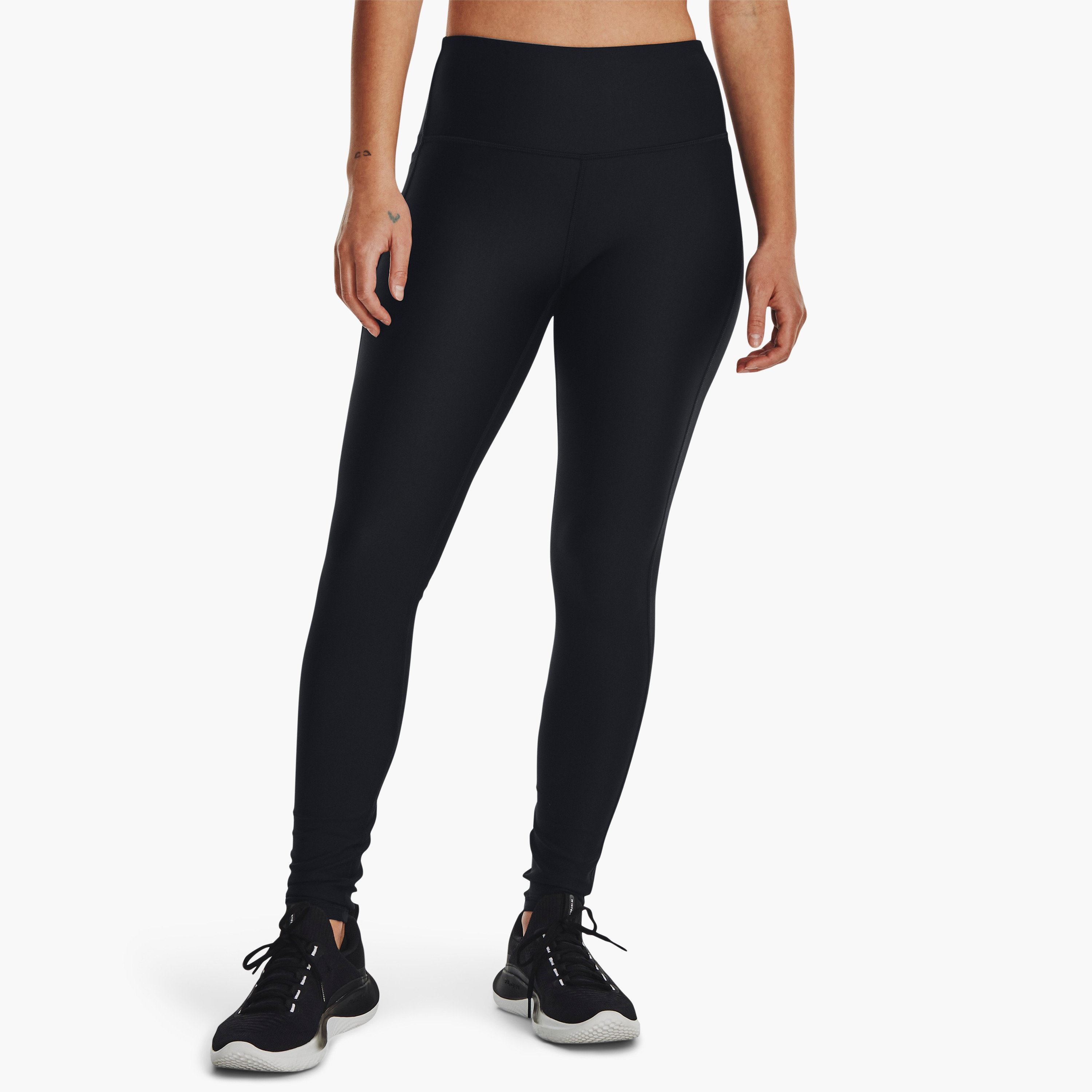 بنطلون ضيقة بخصر مرتفع مطبوع عليه علامة تجارية من اندر ارمر | 1376327-women-clothing-bottoms-leggings-image-1