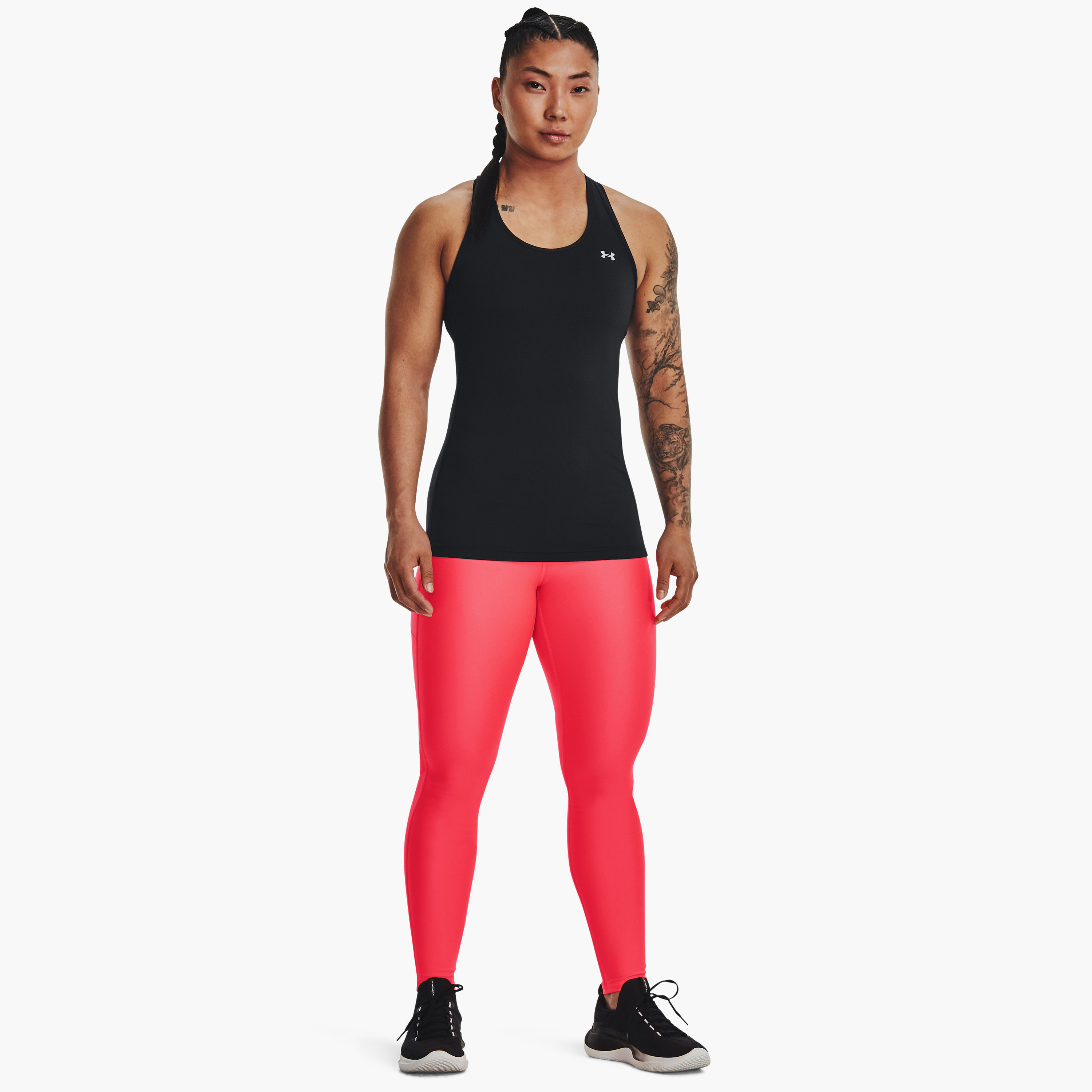 بنطلون ضيقة بخصر مرتفع مطبوع عليه علامة تجارية من اندر ارمر | 1376327-women-clothing-bottoms-leggings-image-10