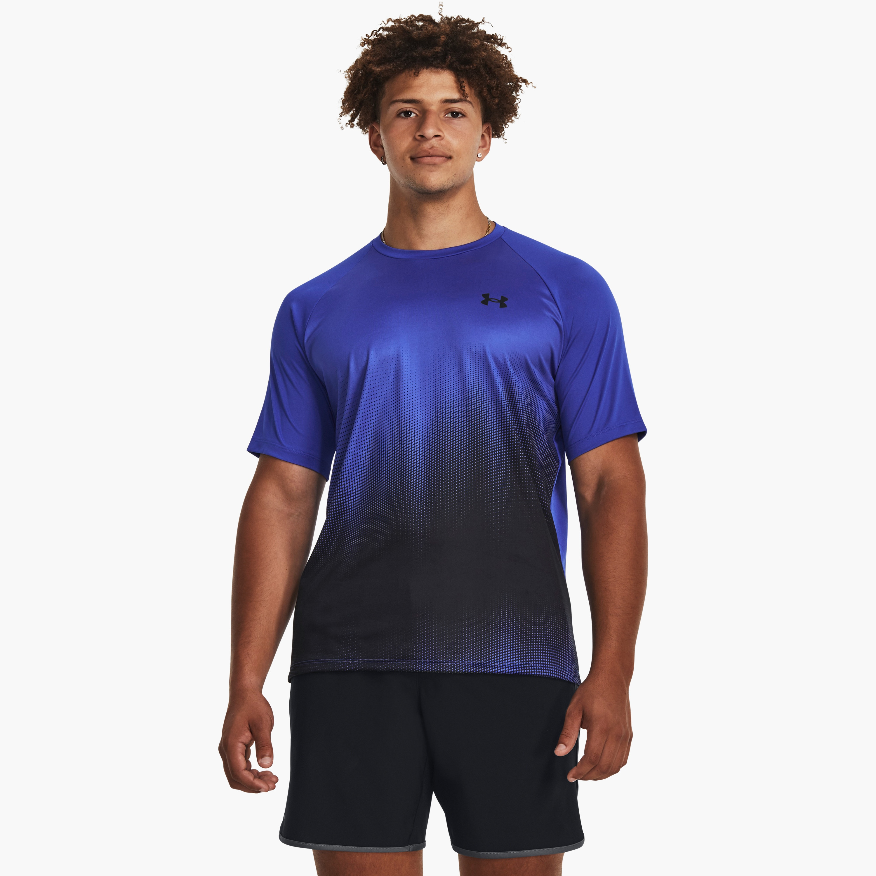 تي شيرت بأكمام قصيرة وياقة دائرية وطبعات من اندر ارمر تيك فيد | 1377053-men-clothing-sportswearandactivewear-tshirtsandpolos-image-5