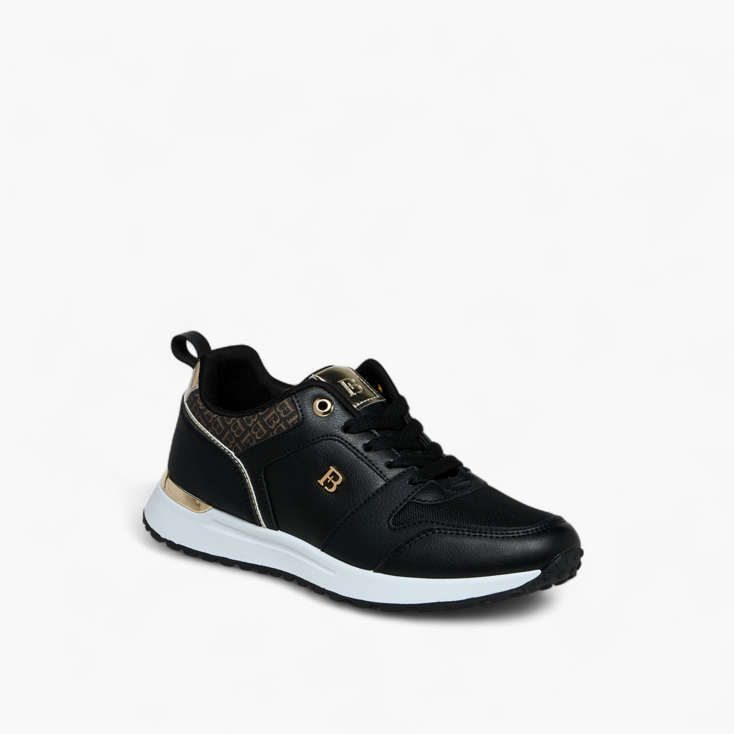 Flora Bella Monogram Print Lace-Up Sneakers with Pull Tab-women-shoes-sneakers-image-2