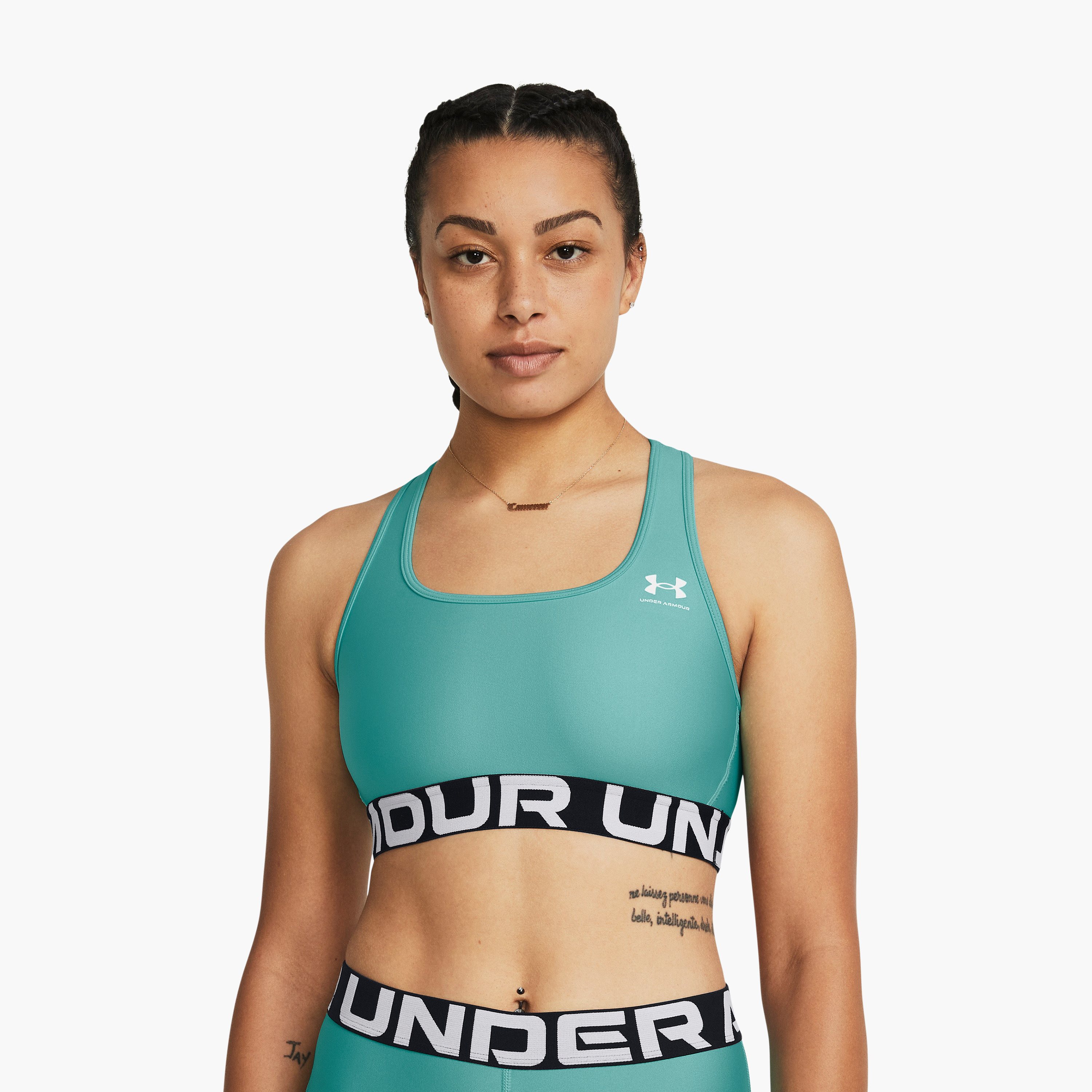 اندر ارمر حمالة صدر رياضية هيت جير اوثينتيك بدعم متوسط للنساء 1383544-482 | OE-women-clothing-sportswearandactivewear-sportsbras-image-1
