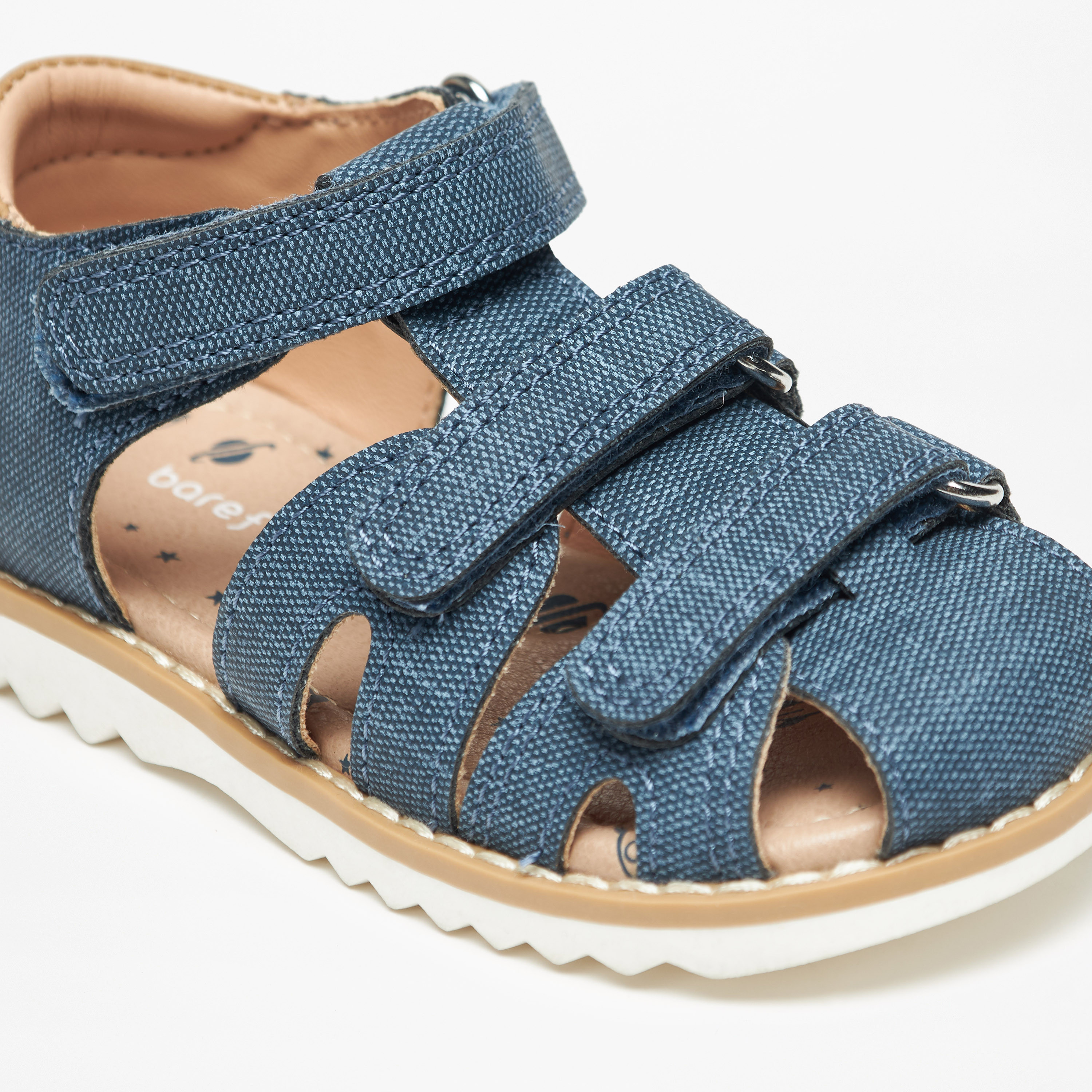 Barefoot Textured Sandals with Hook and Loop Closure-boys-shoes-sandals-image-5