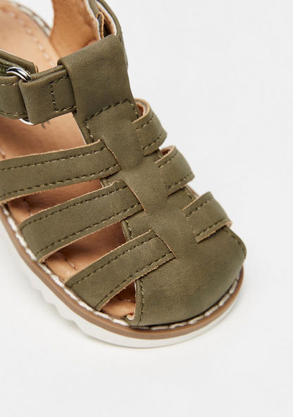 Barefeet Solid Strappy Sandals with Hook and Loop Closure-Boy%27s Sandals-image-3