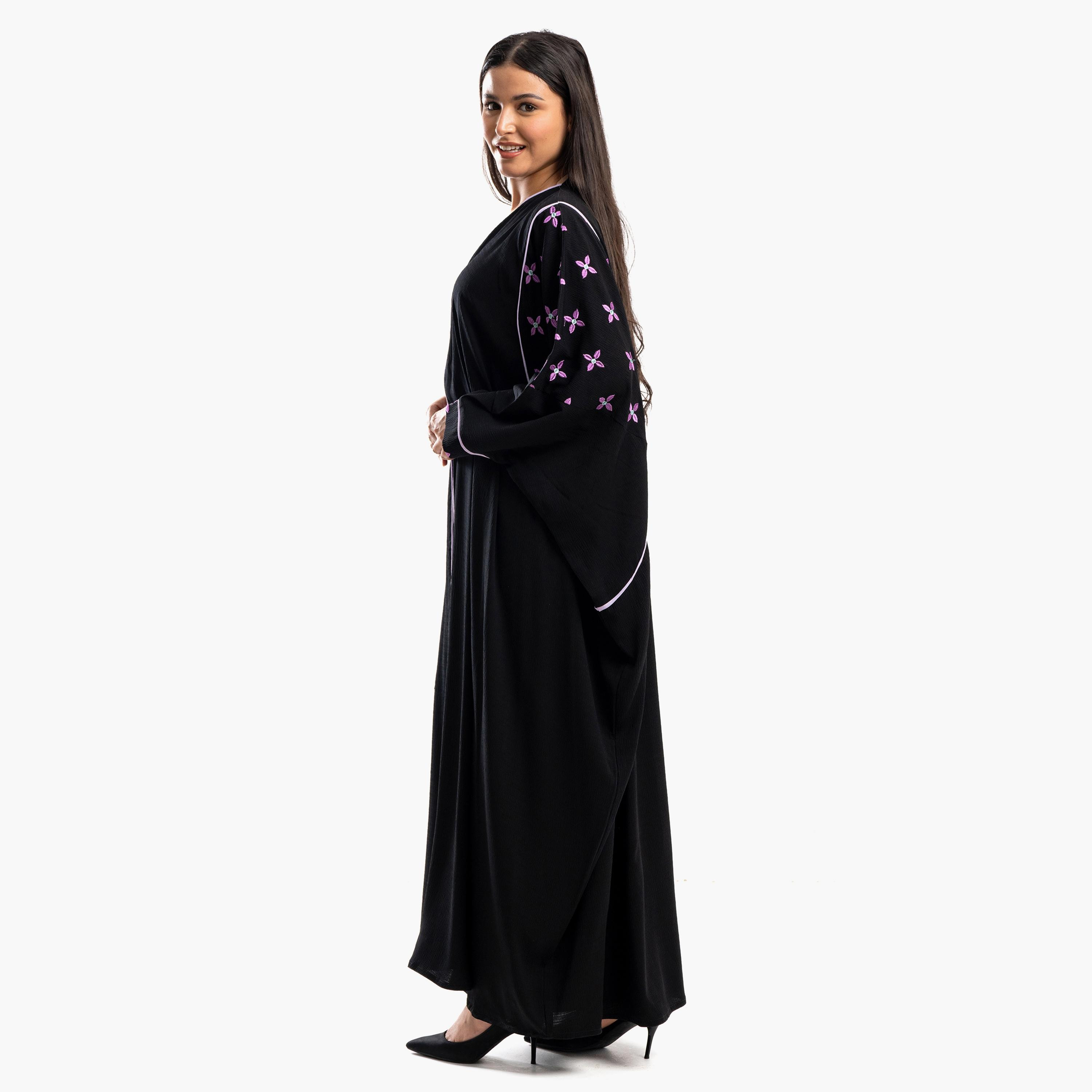 عباية زاهيه مطرزة مفتوحة من الأمام ذات بشت مع حجاب-women-arabicclothing-abayas-image-3
