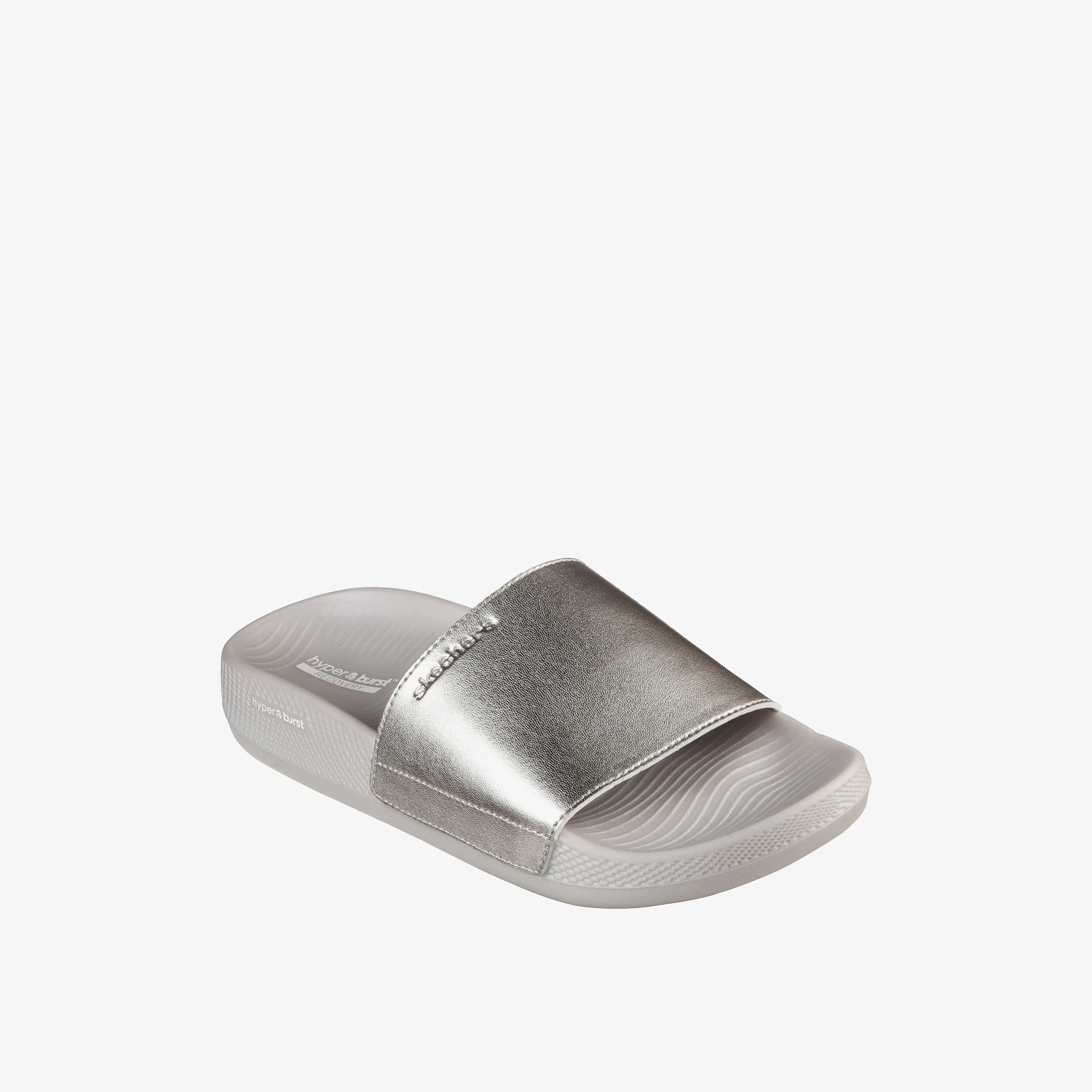 Womens best sale silver slides