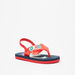 Aqua Dinosaur Print Slip-On Flip Flops with Elastic Strap-Boy%27s Flip Flops & Beach Slippers-thumbnail-0