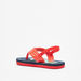 Aqua Dinosaur Print Slip-On Flip Flops with Elastic Strap-Boy%27s Flip Flops & Beach Slippers-thumbnail-1