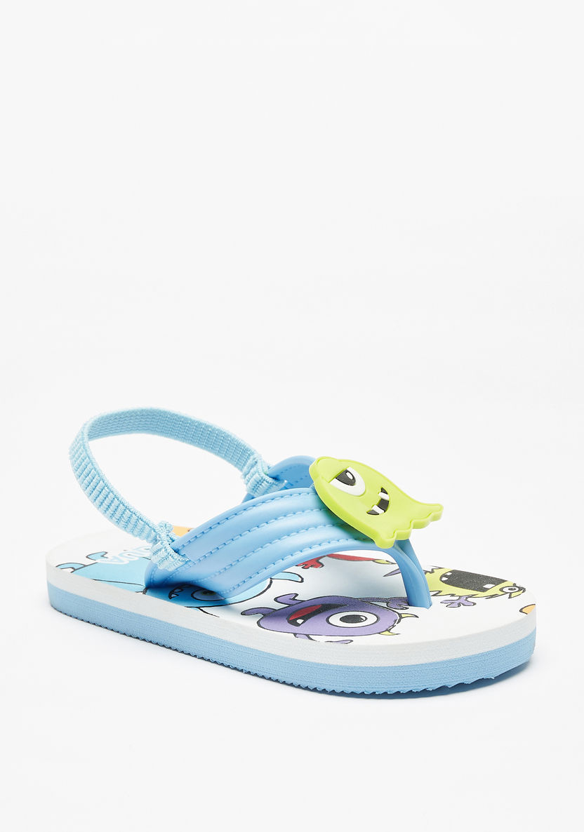 Aqua Embellished Slingback Slide Slippers-Boy%27s Flip Flops & Beach Slippers-image-0