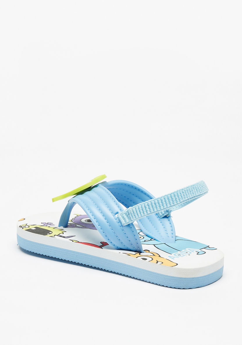 Aqua Embellished Slingback Slide Slippers-Boy%27s Flip Flops & Beach Slippers-image-1