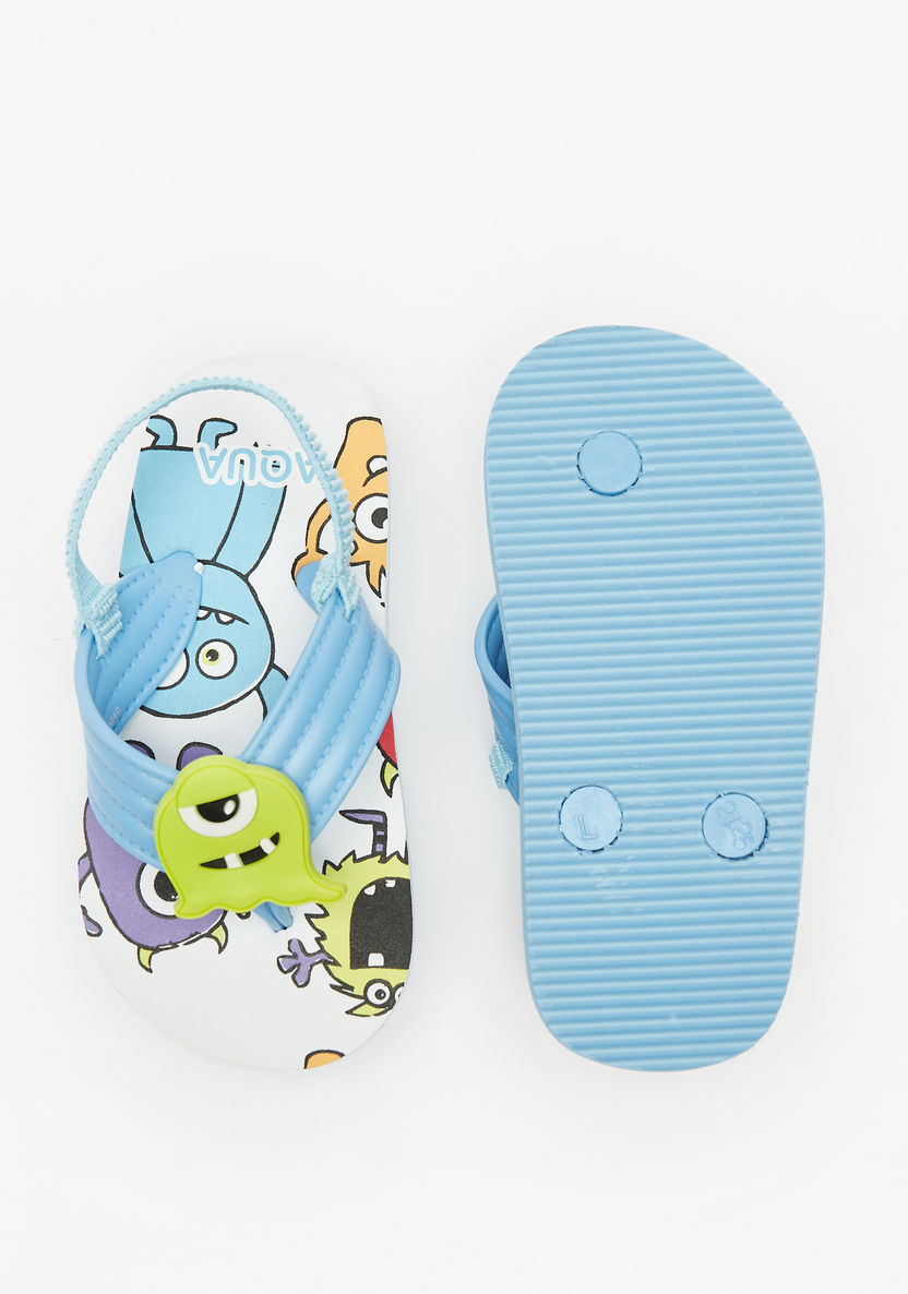 Aqua Embellished Slingback Slide Slippers-Boy%27s Flip Flops & Beach Slippers-image-3