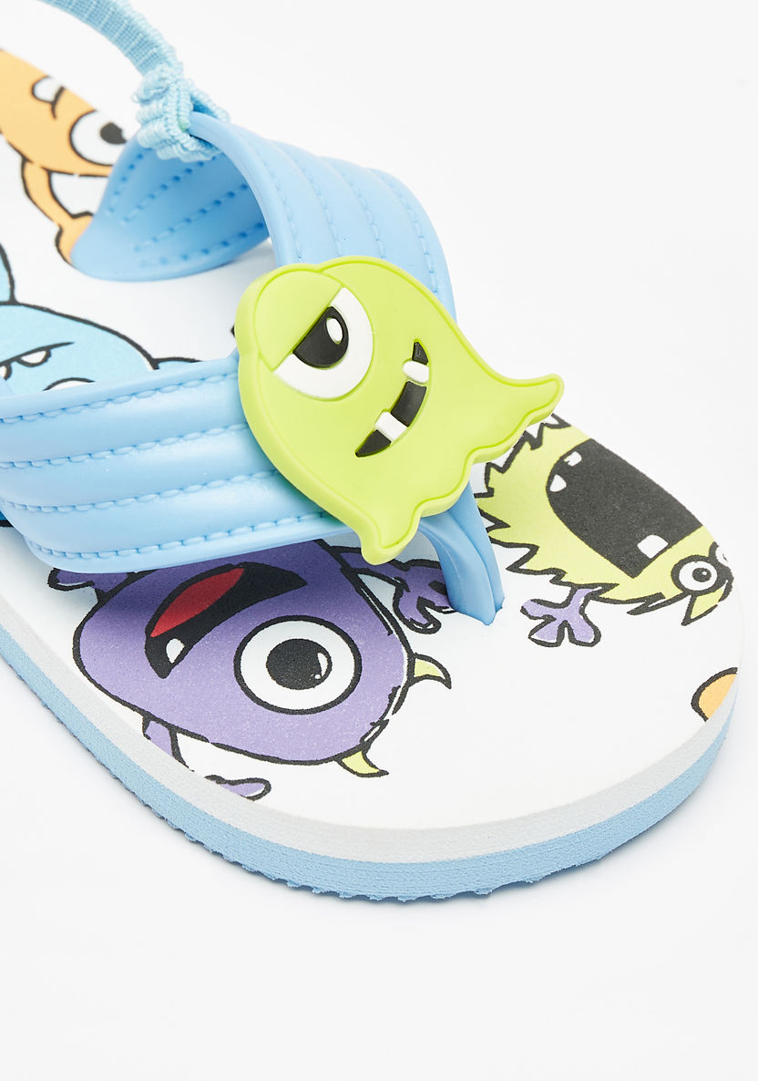 Aqua Embellished Slingback Slide Slippers-Boy%27s Flip Flops & Beach Slippers-image-4