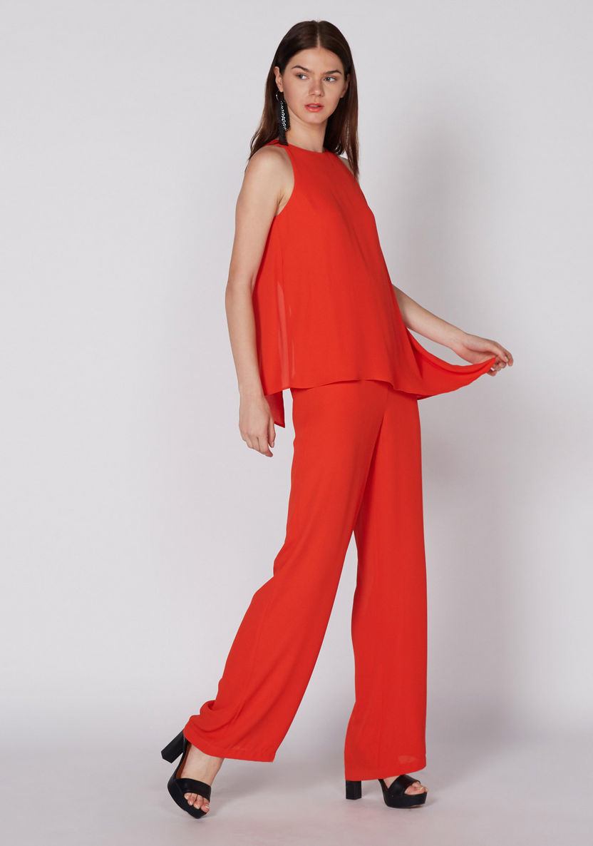 Elle Sleeveless Layered Jumpsuit with Key Hole Closure-Jumpsuits and Playsuits-image-4