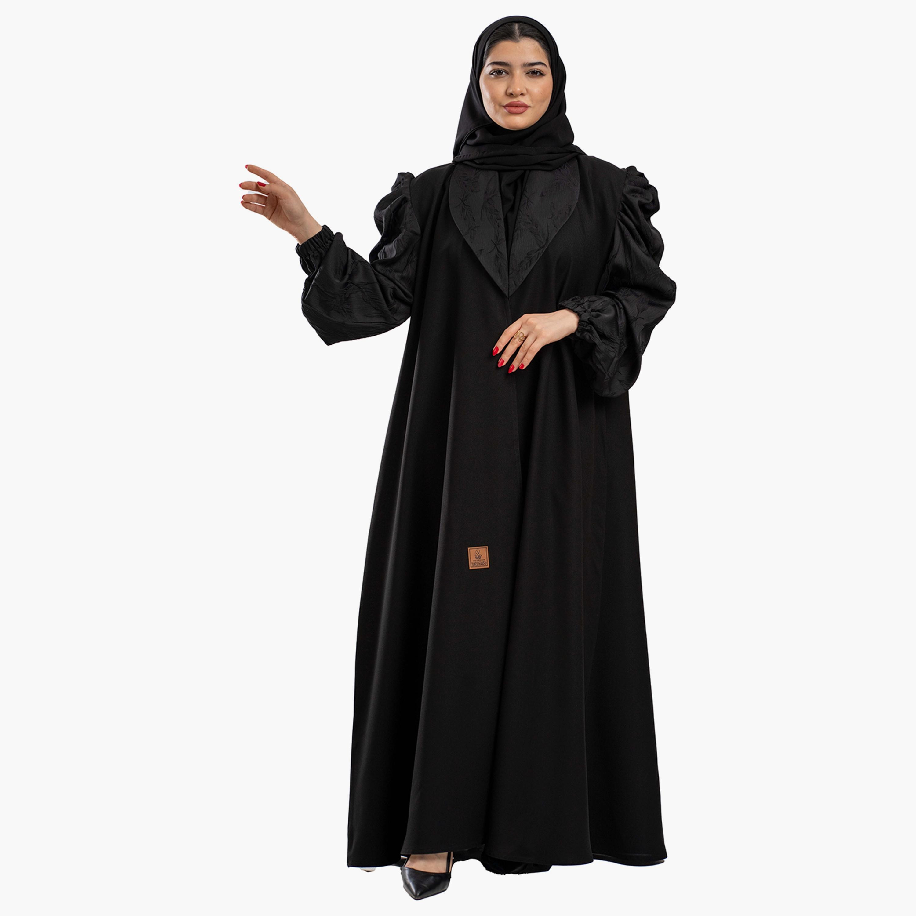 Zahiyh Embroidered Classic Abaya with Hijab-women-arabicclothing-abayas-image-2
