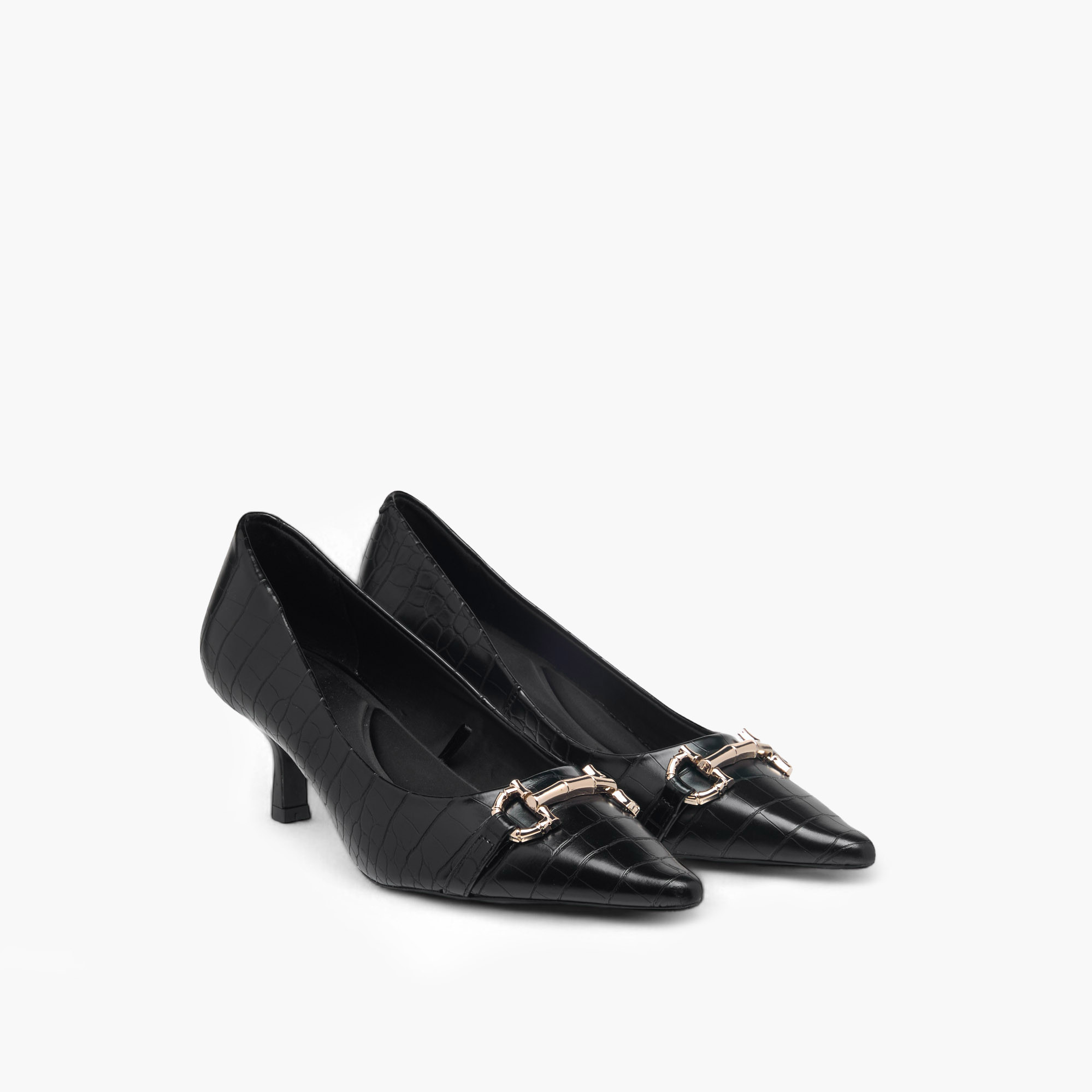 حذاء كلاسيكي بارز الملمس سهل الارتداء بكعب صغير للنساء من سيليست-women-shoes-heels-image-1