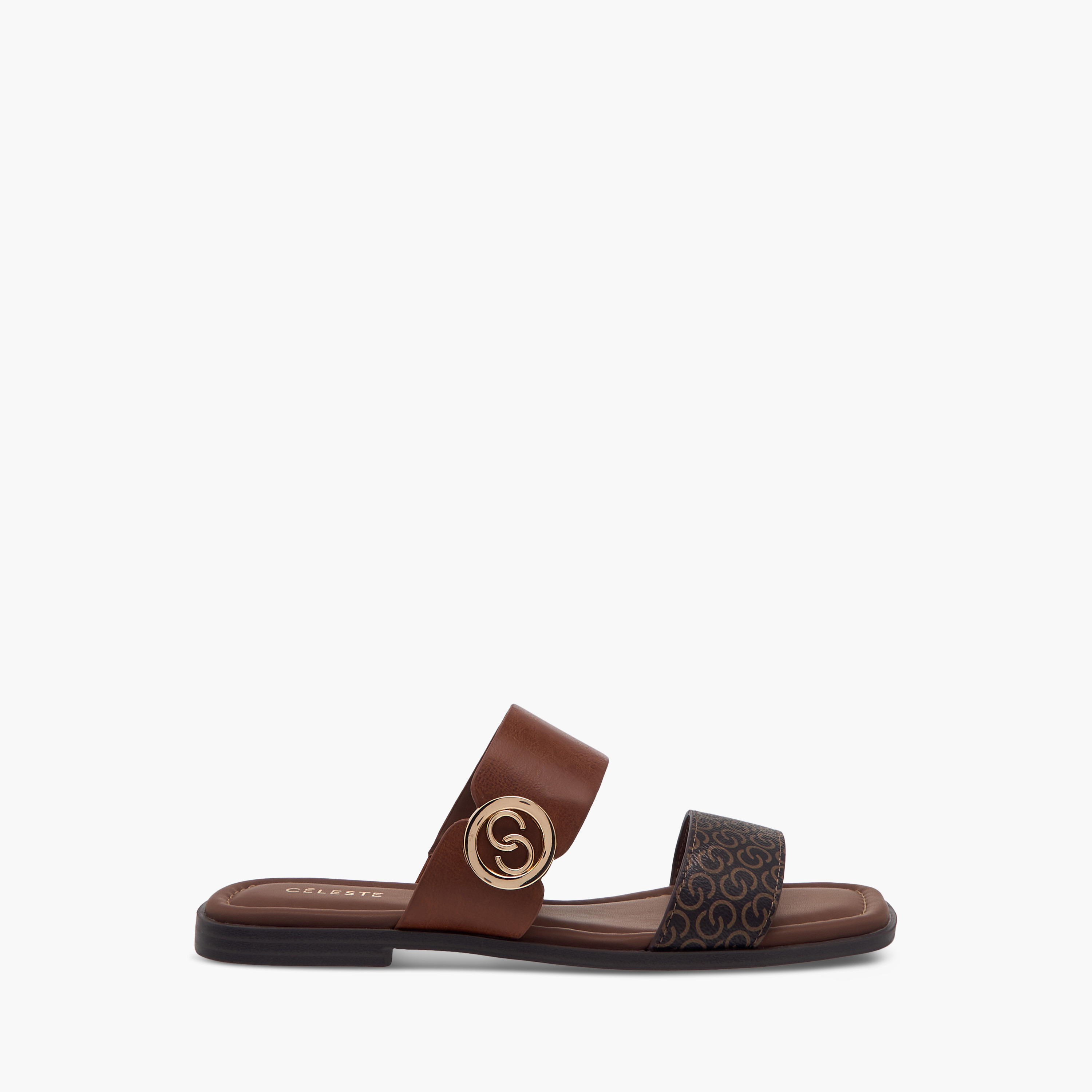 Celeste Monogram Print Slip-On Sandals-women-shoes-flats-sandals-image-3