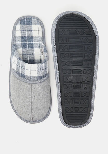 Checked Closed Toe Bedroom Slippers-Men%27s Bedrooms Slippers-image-5