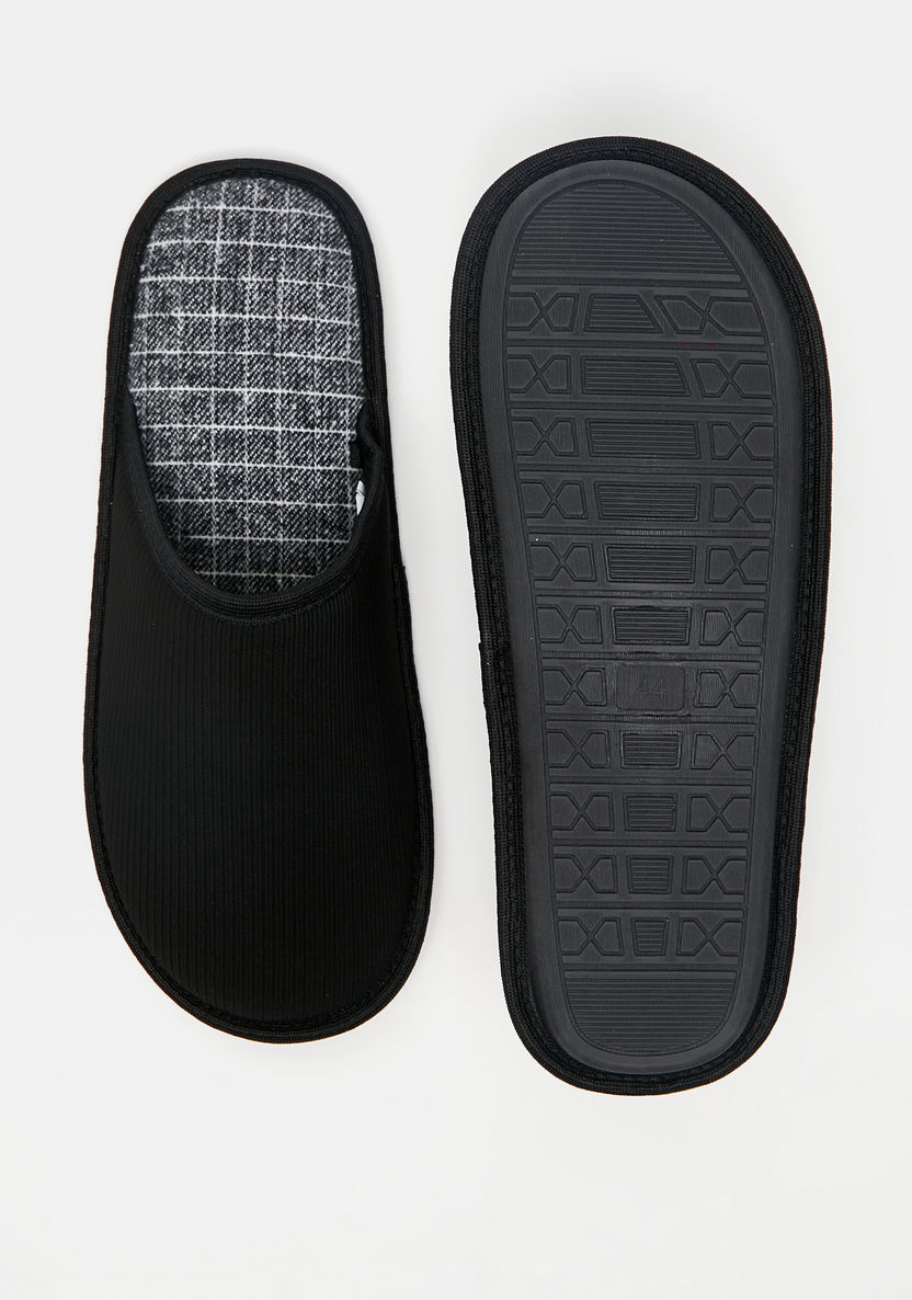 Textured Closed Toe Bedroom Slippers-Men%27s Bedrooms Slippers-image-5