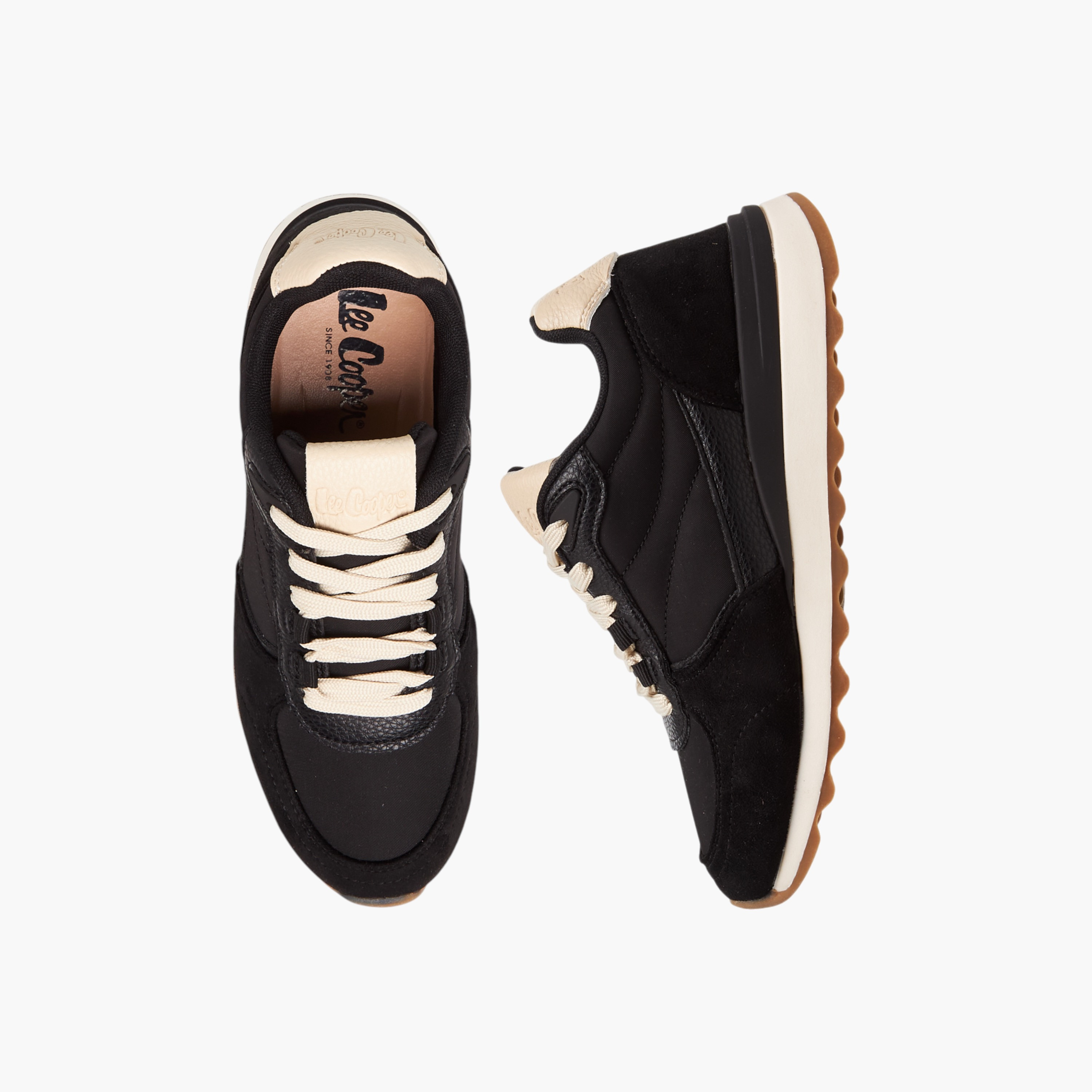 Lee Cooper Women's Panelled Lace-Up Sneakers-women-shoes-sneakers-image-1