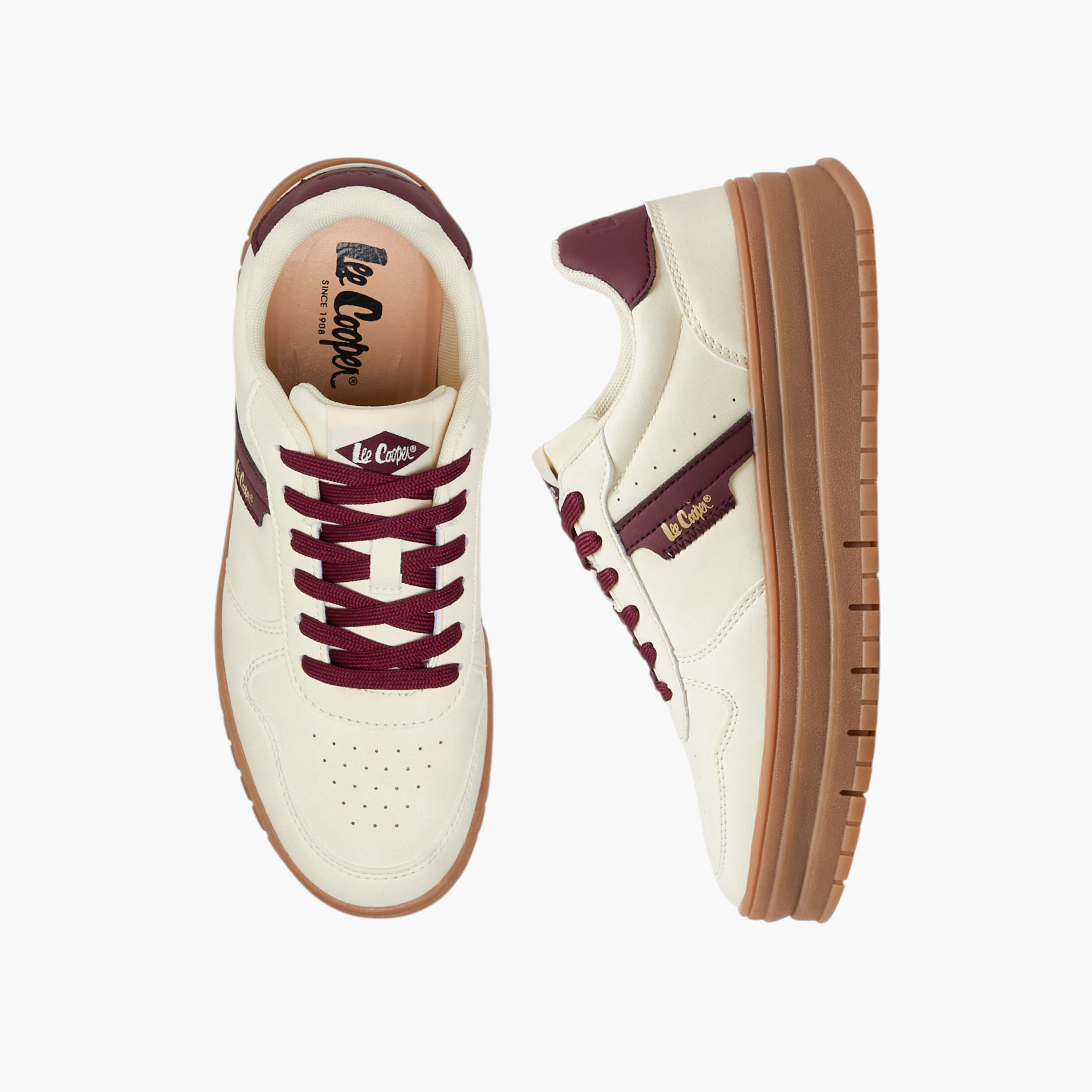 Lee Cooper Women's Perforated Lace-Up Sneakers-women-shoes-sneakers-image-1