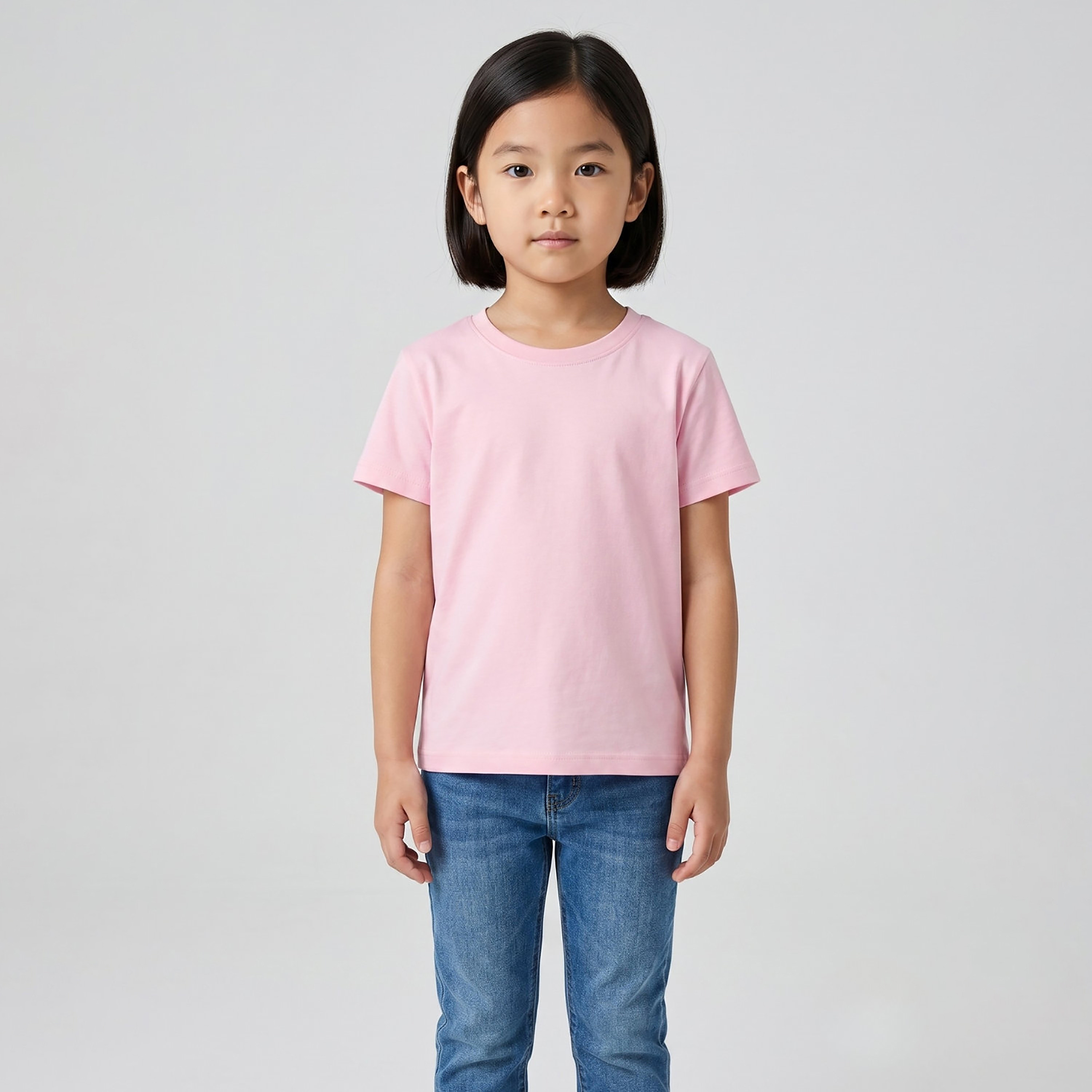تيشيرت سادة بقصة عادية وأكمام قصيرة من بيبيكلو-girls-clothing-tshirts-image-1