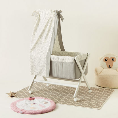 Cambrass Small Bed X with Canopy - White and grey ( Upto 6 months)