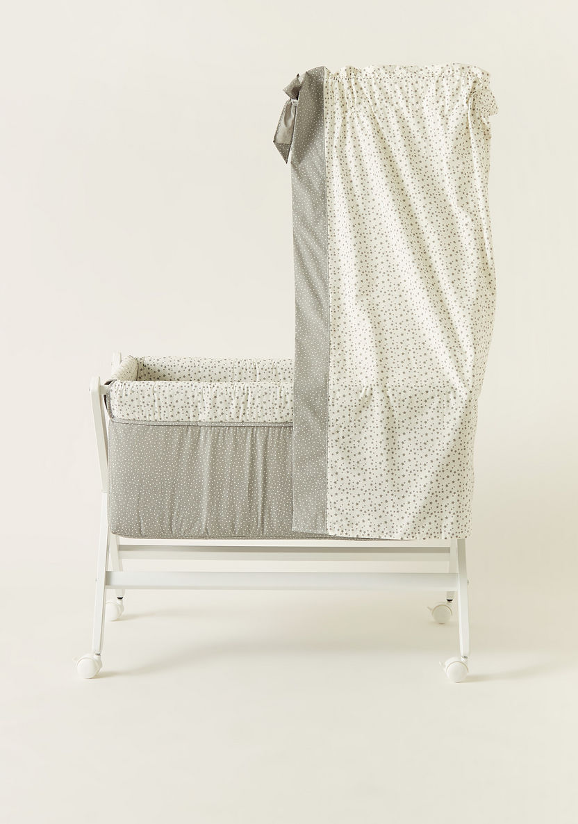 Cambrass Small Bed X with Canopy - White and grey ( Upto 6 months)-Cradles and Bassinets-image-2