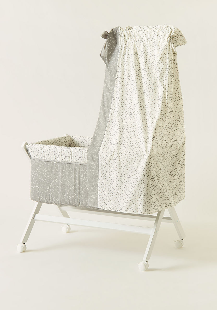 Cambrass Small Bed X with Canopy - White and grey ( Upto 6 months)-Cradles and Bassinets-image-3