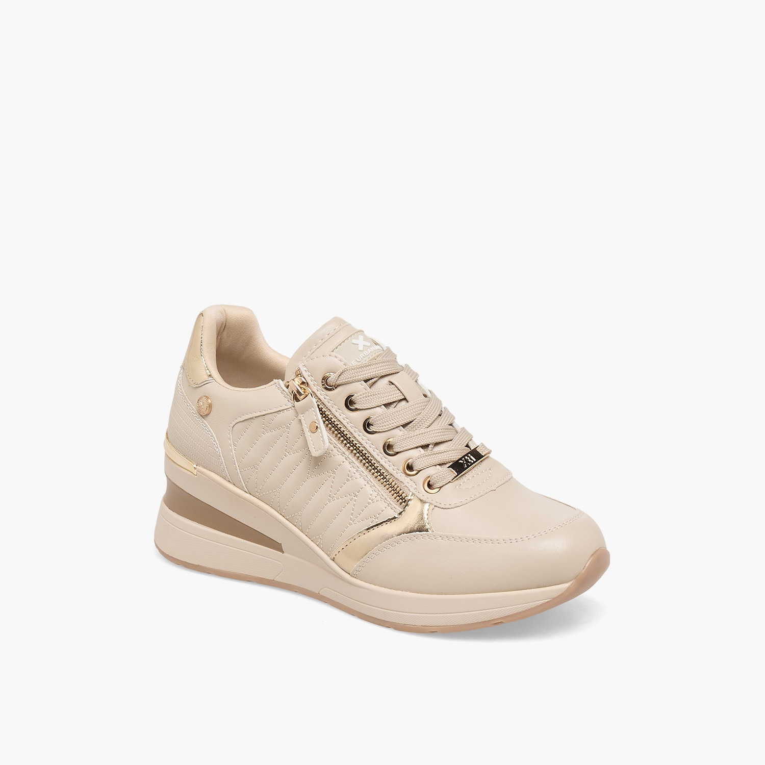 حذاء سنيكرز نسائي برقبة كاحل بكعب إسفين ومخطط من إكس تي آي-women-shoes-sneakers-image-2