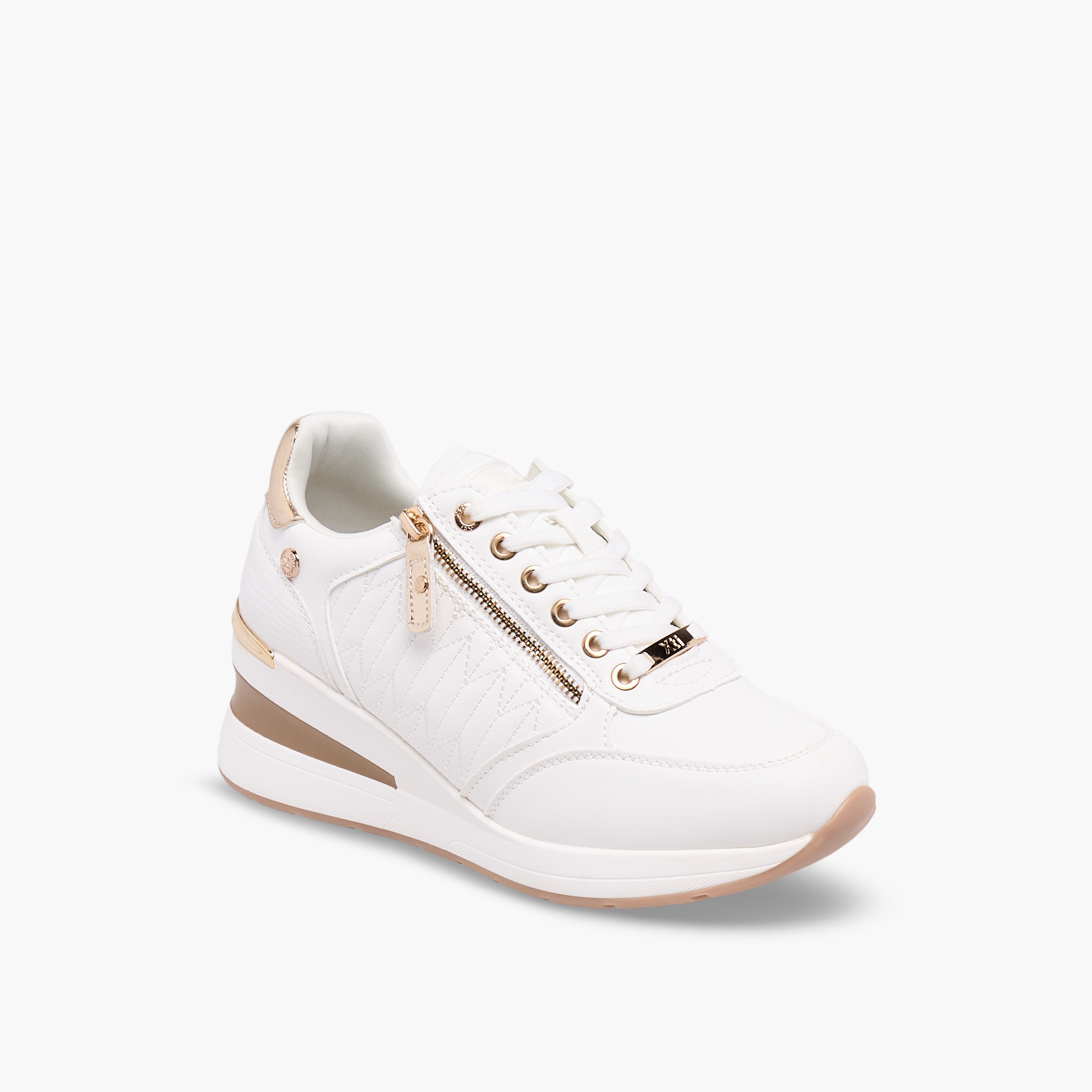 حذاء سنيكرز نسائي برقبة كاحل بكعب إسفين ومخطط من إكس تي آي-women-shoes-sneakers-image-2